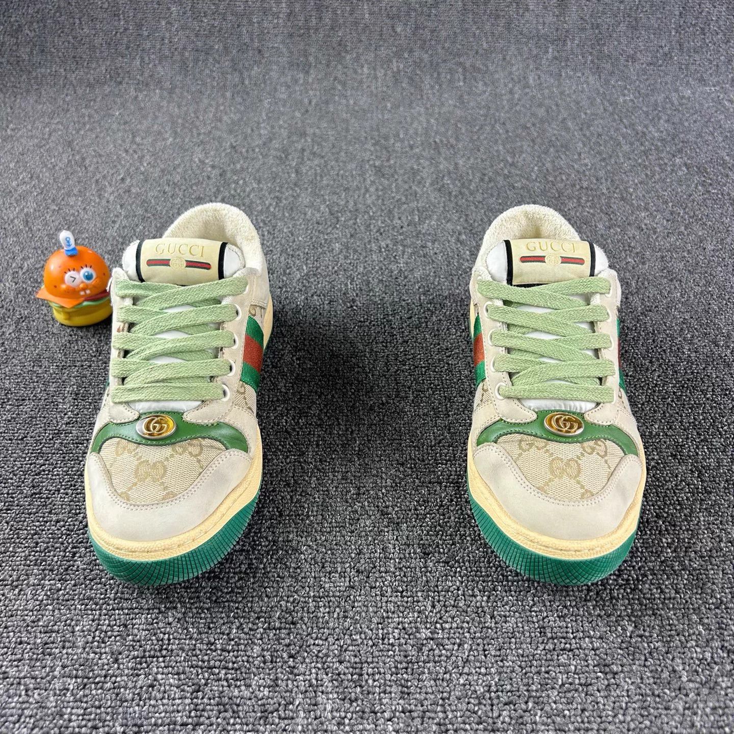 Gucci Gucci Distressed Sneaker Women's GG Green Tail Double G 36.5 Size US 5.5 / IT 35.5 - 2 Thumbnail