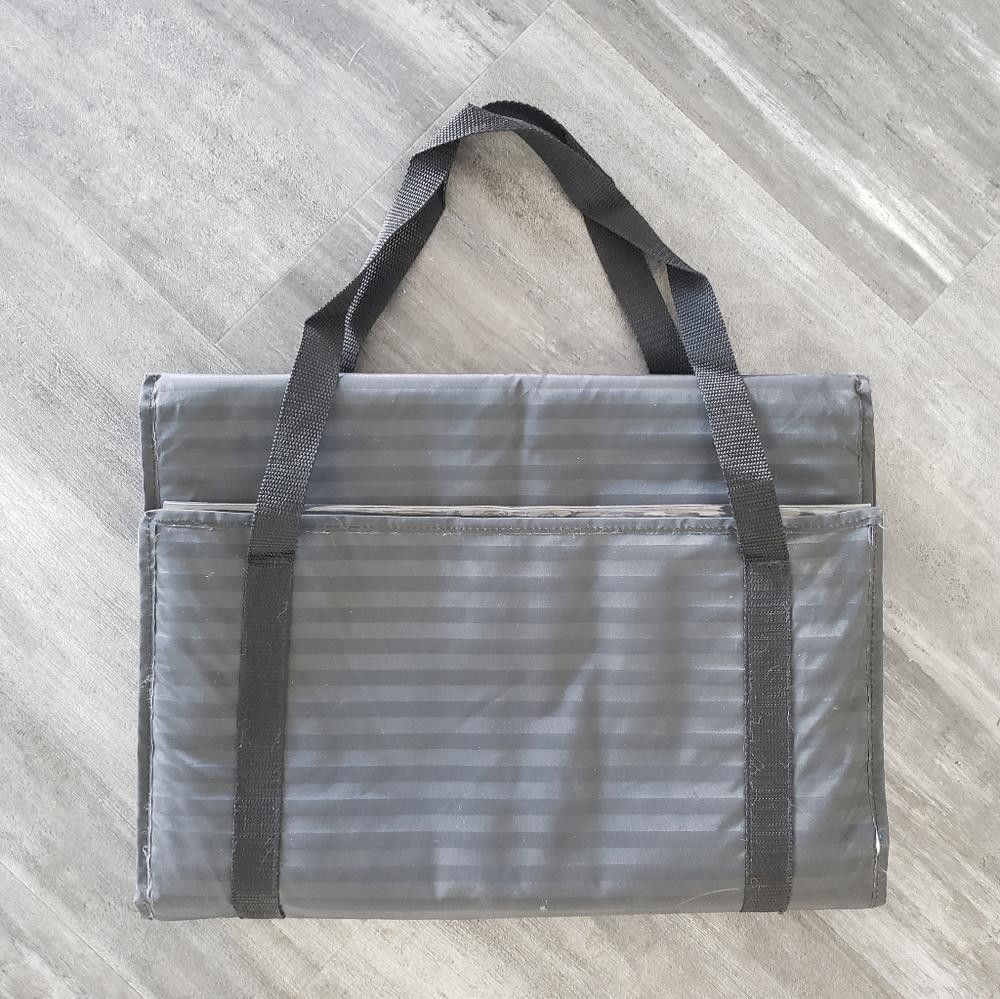Designer Black Striped Gold Accessory Travel Storage Bag Size ONE SIZE - 1 Thumbnail