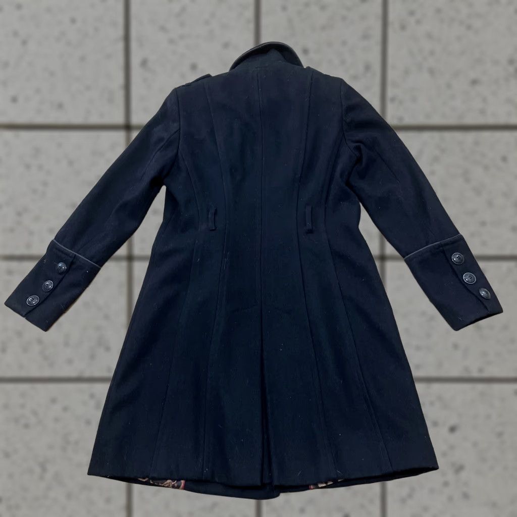 Express VINTAGE Express Wool Trench Peacoat Women S Black 10 Button Leopard Cheetah Lined Heavy Overcoat w/o Belt Coat Women Black xs? Size S / US 4 / IT 40 - 1 Thumbnail