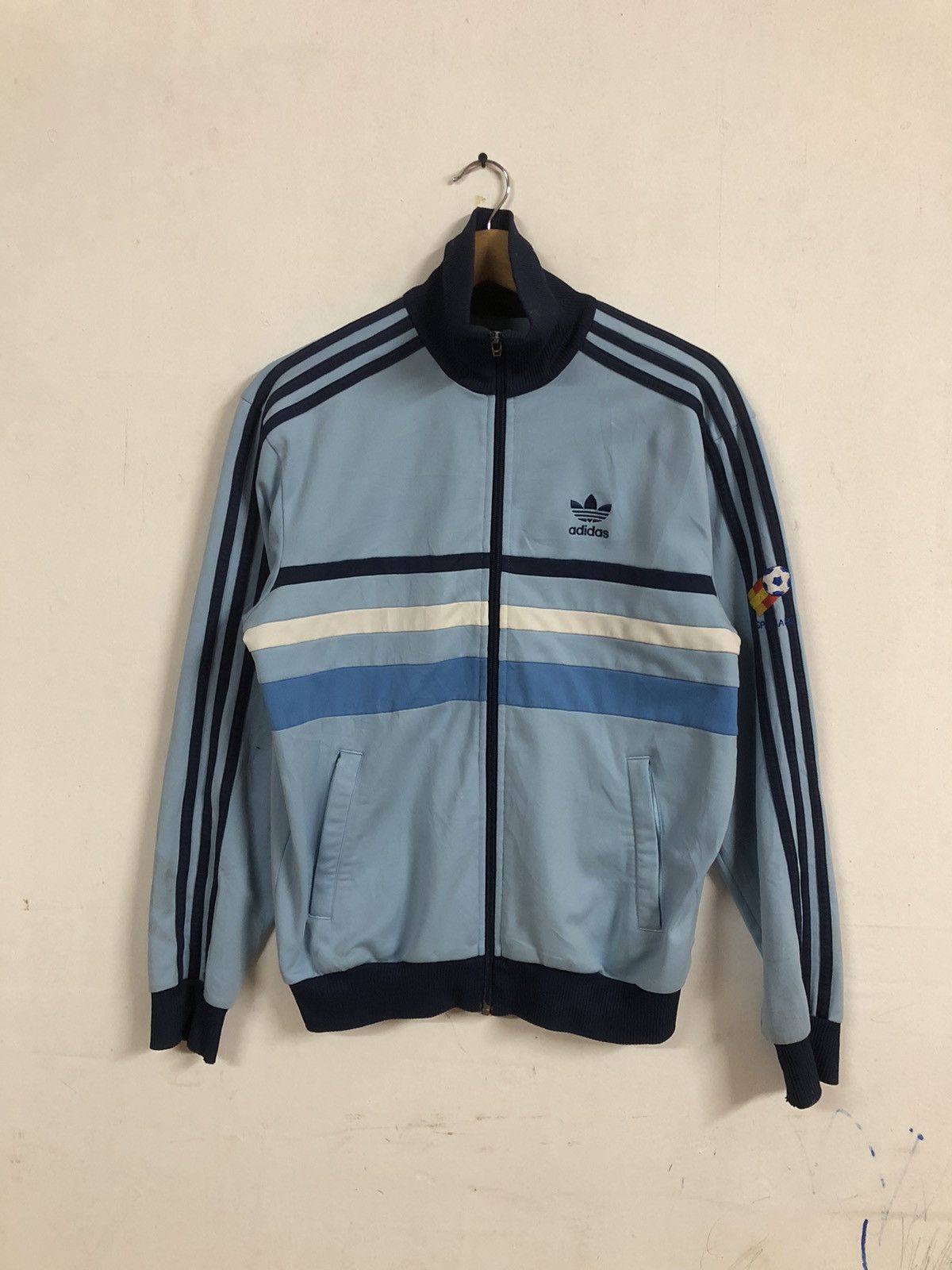 Adidas × Vintage Vintage 90’s Sweater Adidas Trofail Zipper Embroided Size US M / EU 48-50 / 2 - 1 Thumbnail