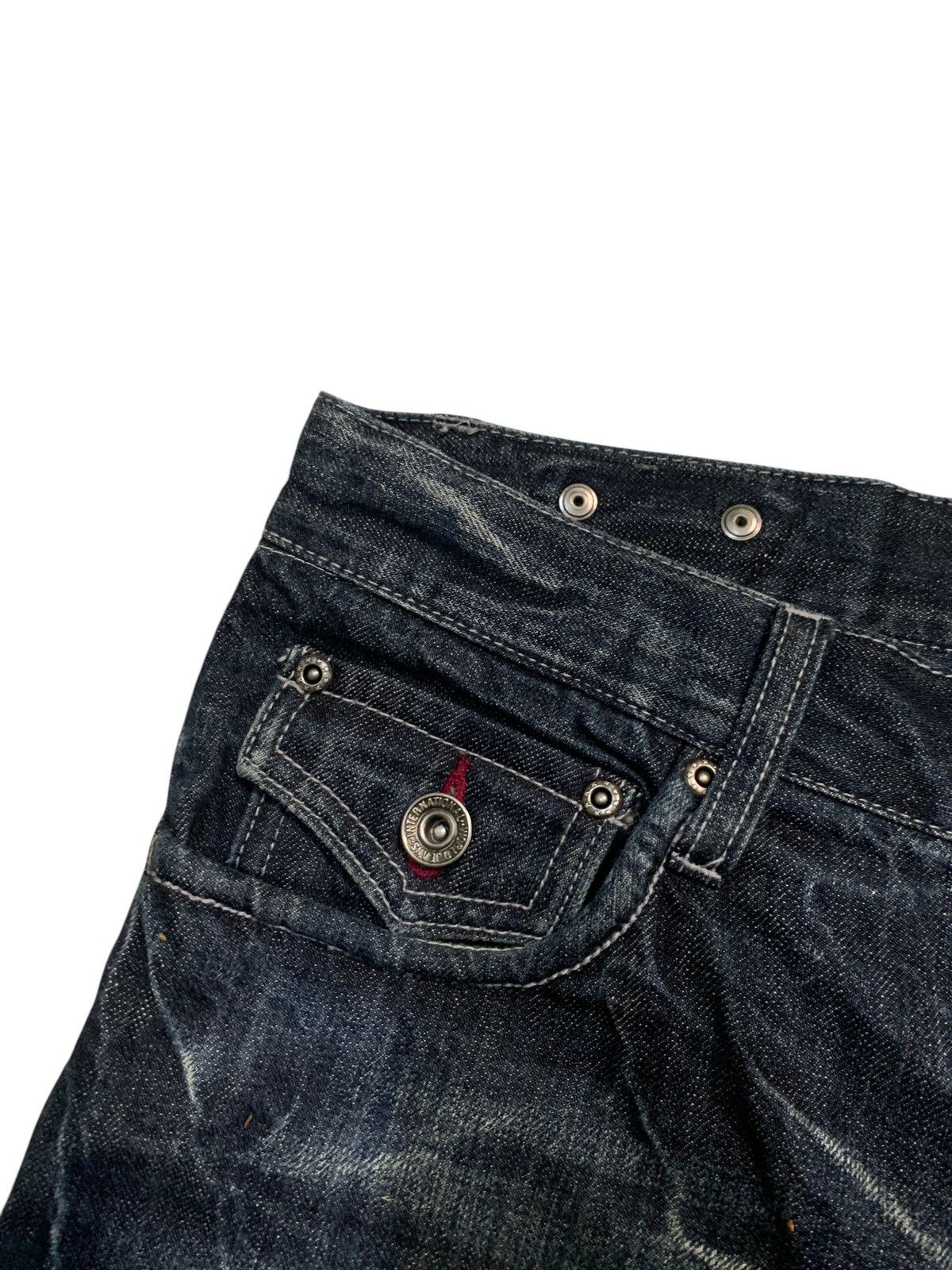 Tornado Mart FLARE💥NYLAUS JEANS RUSTY PUNK STYLE DISTRESSED DENIM Size US 31 - 16 Thumbnail