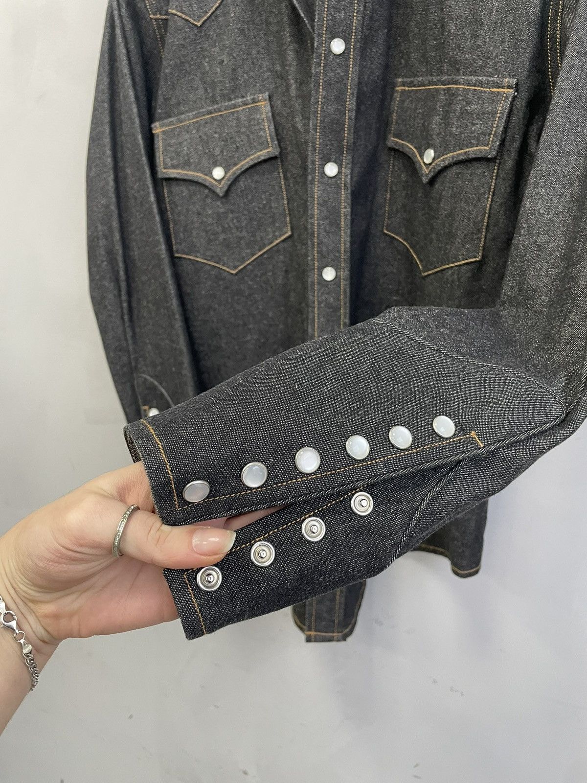 Western Rise Cad Zoots western denim shirt black stitching vintage Size US S / EU 44-46 / 1 - 4 Thumbnail