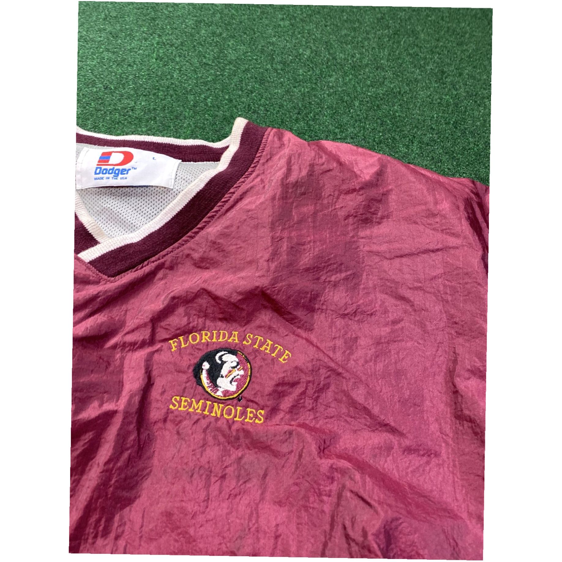 Vintage Vintage 90's Florida State Seminoles Garnet Windbreaker Sweater Sz Large Size US L / EU 52-54 / 3 - 3 Thumbnail