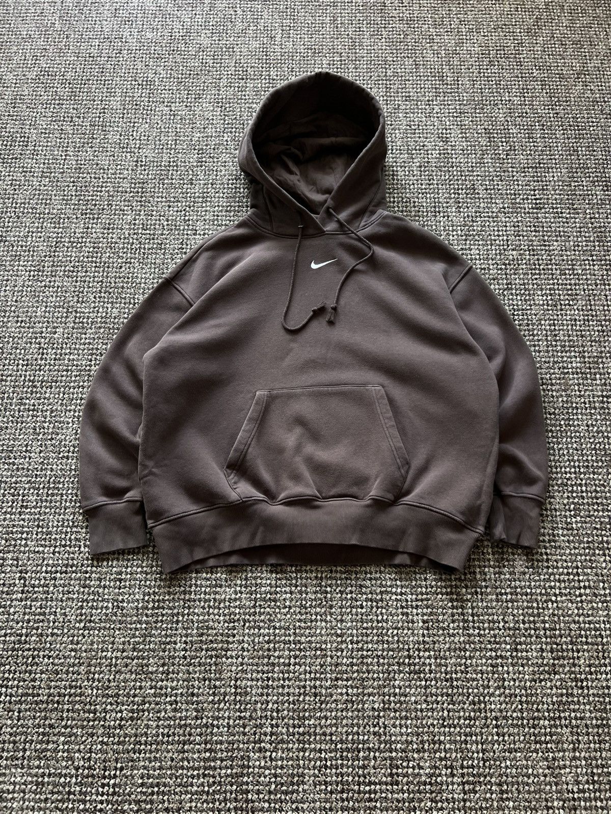 Nike Nike Brown Center Swoosh Hoodie Y2K Vintage Size US M / EU 48-50 / 2 - 2 Thumbnail