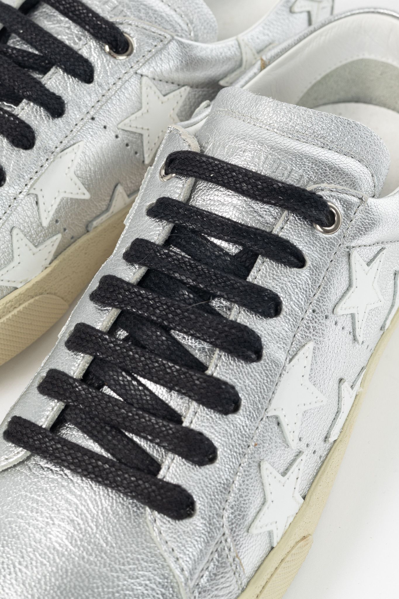 Saint Laurent Paris Saint Laurent Court Classic Star Metallic Low-Top Sneakers Size US 6.5 / EU 39-40 - 7 Thumbnail
