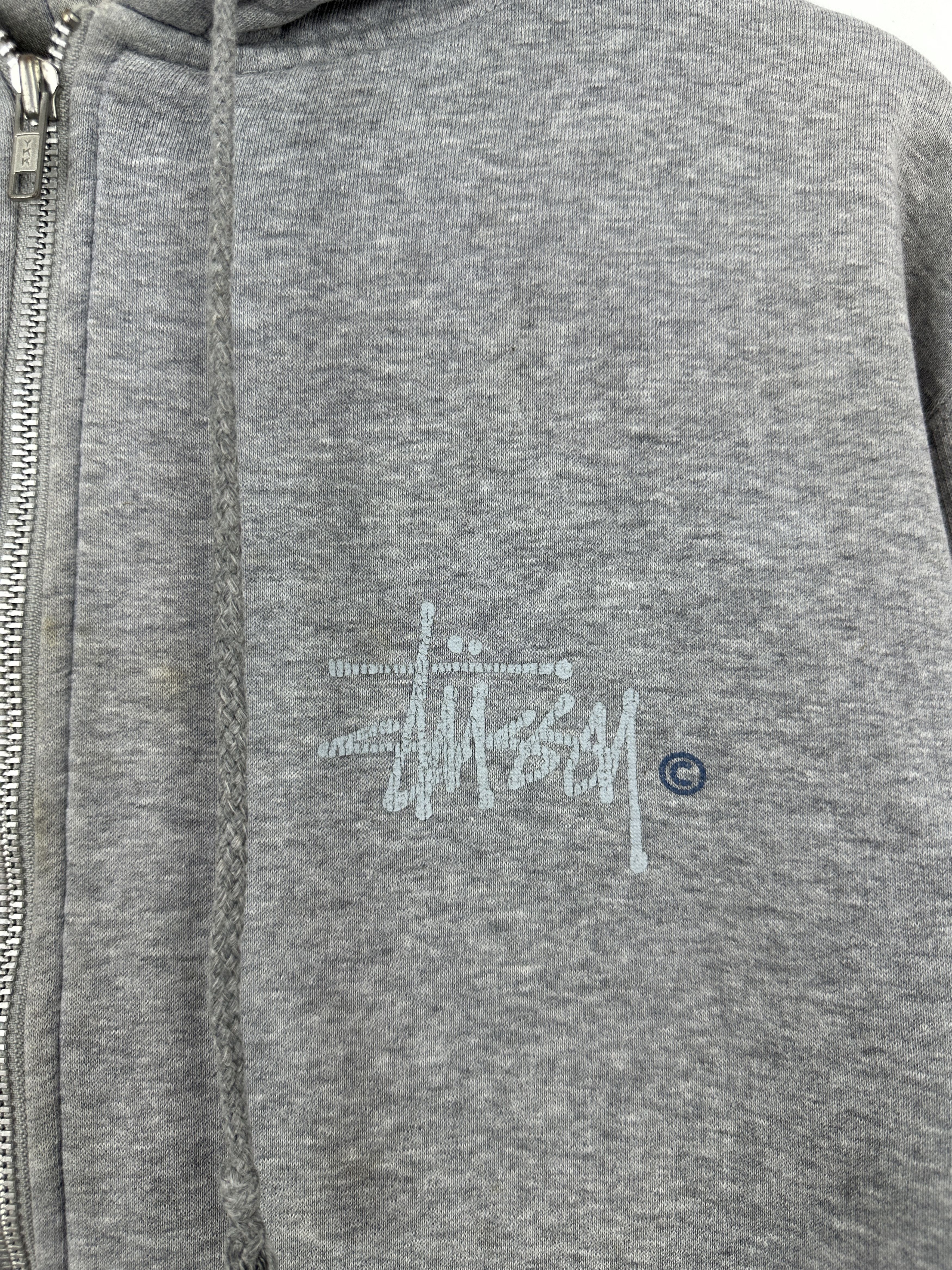 Stussy Vintage Stussy Big Logo Zip Up Hoodie Heather Grey BP0021 Size US L / EU 52-54 / 3 - 10 Thumbnail