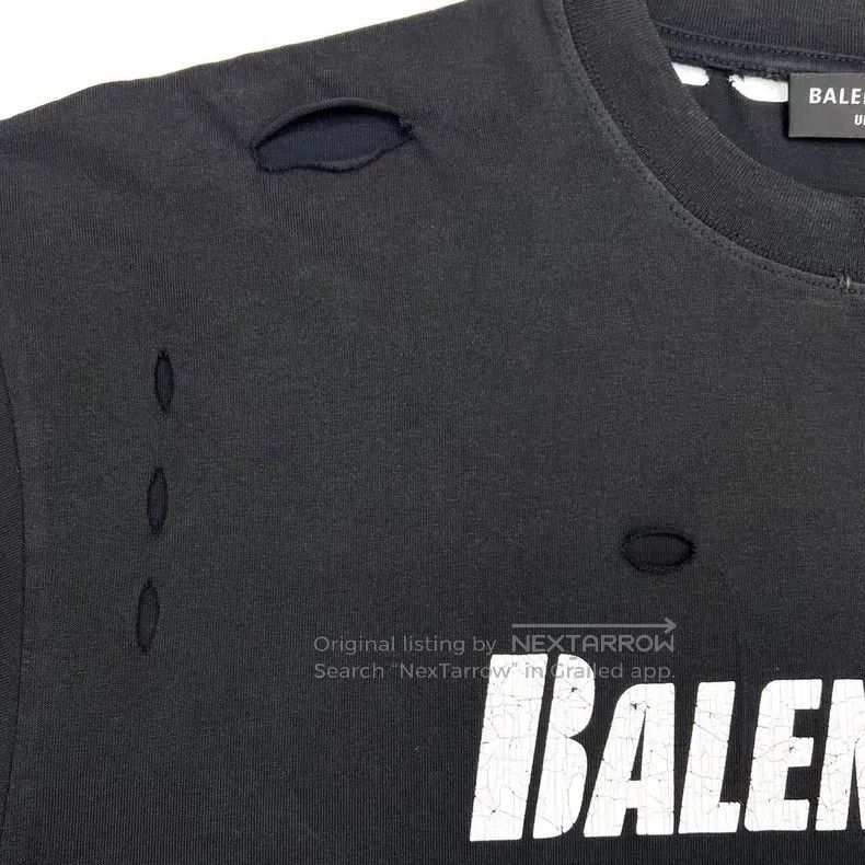 Balenciaga Balenciaga Black large destruction logo distressed ripped Size US L / EU 52-54 / 3 - 5 Thumbnail