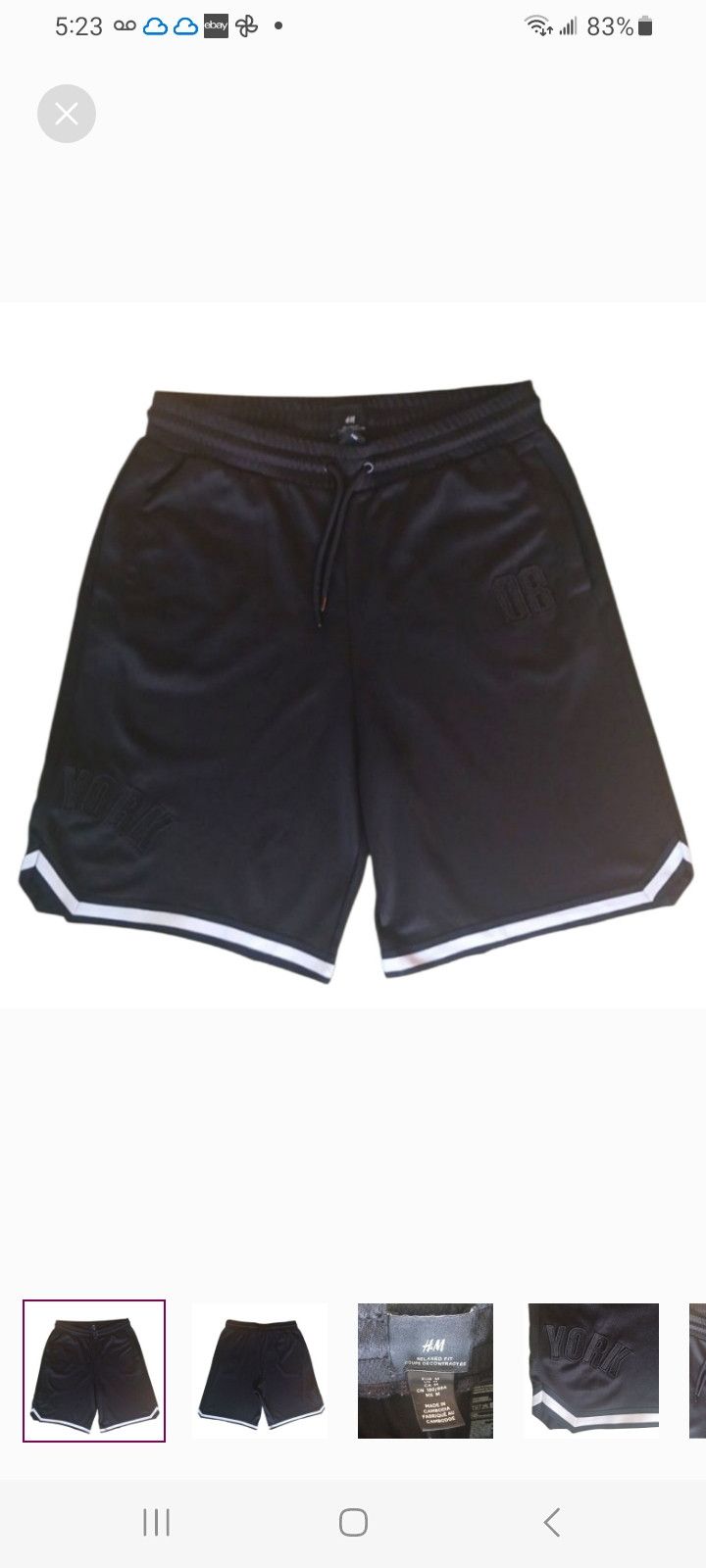 H&M H&M Relaxed Fit Athletic Shorts Size US 34 / EU 50 - 1 Thumbnail