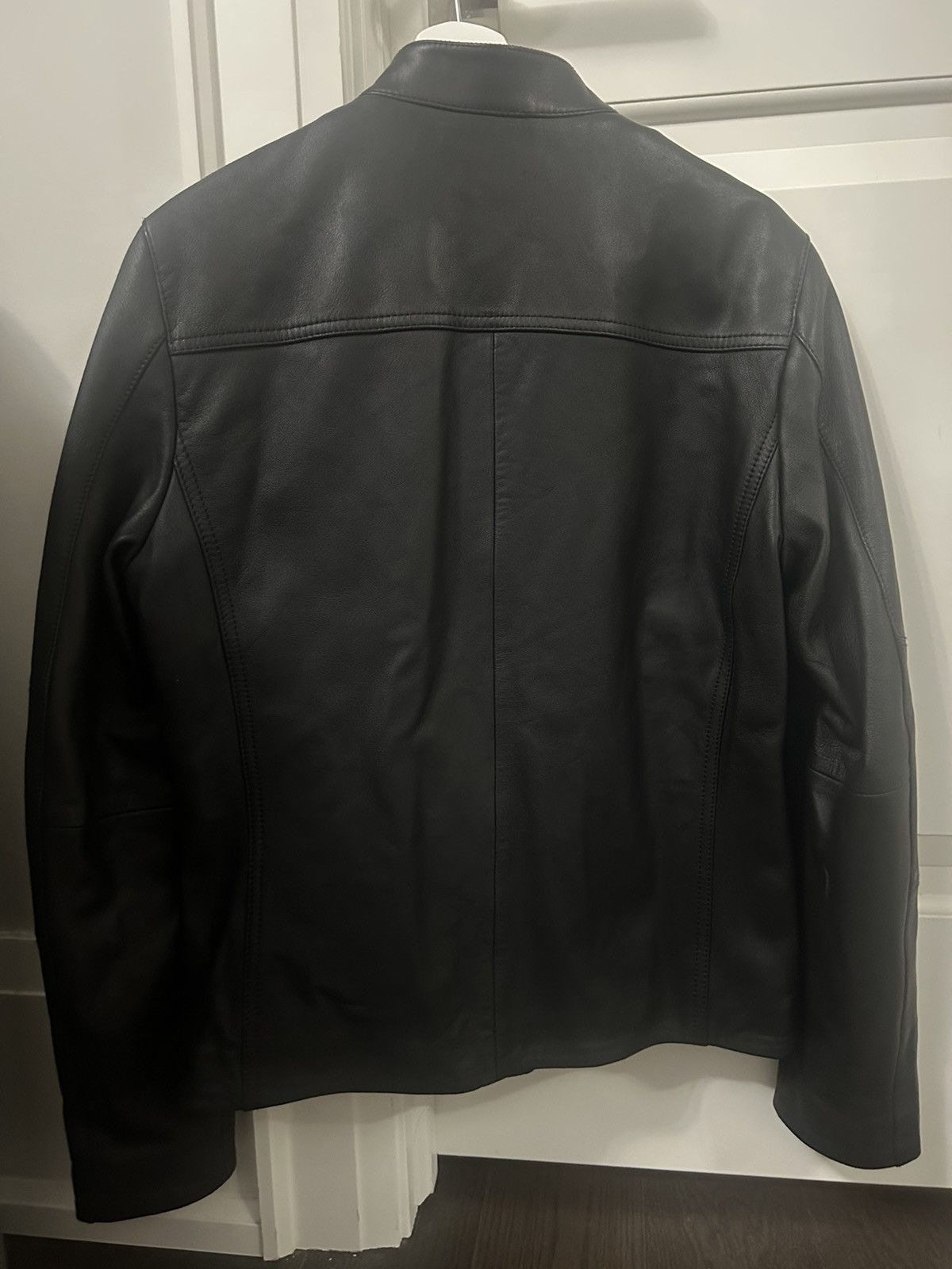 Michael Kors MICHAEL KORS MENS Leather Racer Jacket Size US S / EU 44-46 / 1 - 2 Thumbnail