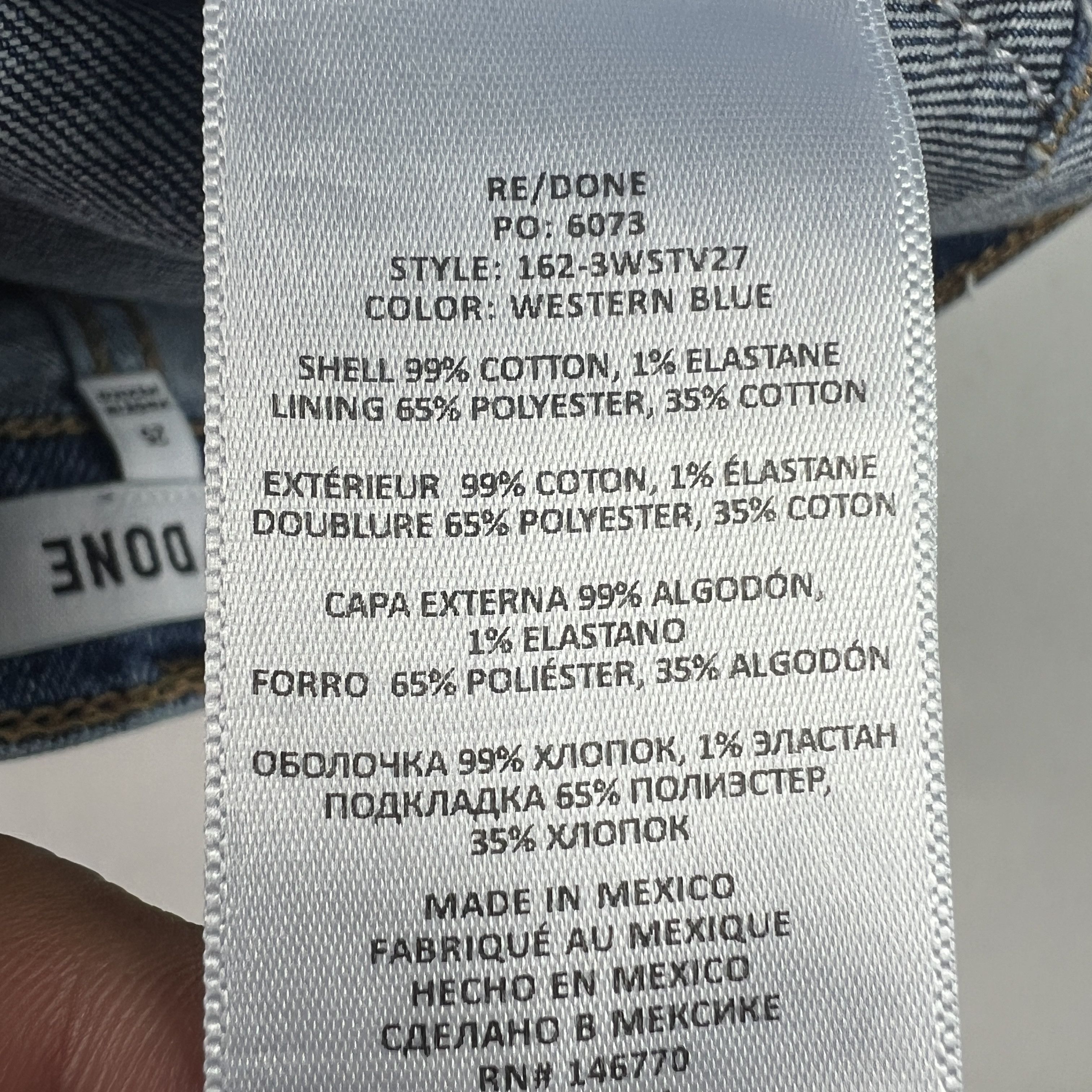 RE/DONE Re/Done Jean 70s Stove Pipe High Rise Skinny Crop Blue Denim Size 25" / US 0 / IT 36 - 11 Thumbnail