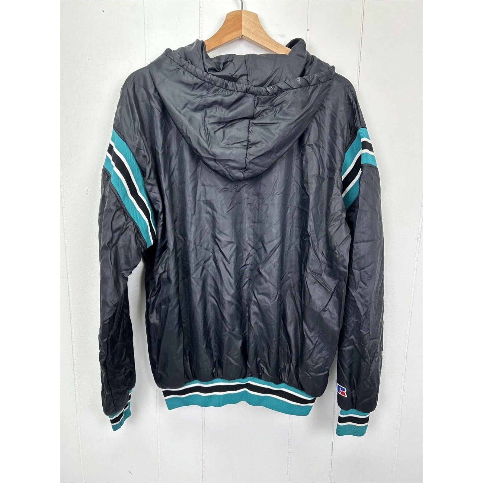 Other Russell Athletic Teal Striped Black Windbreaker Size Large Size US L / EU 52-54 / 3 - 5 Thumbnail