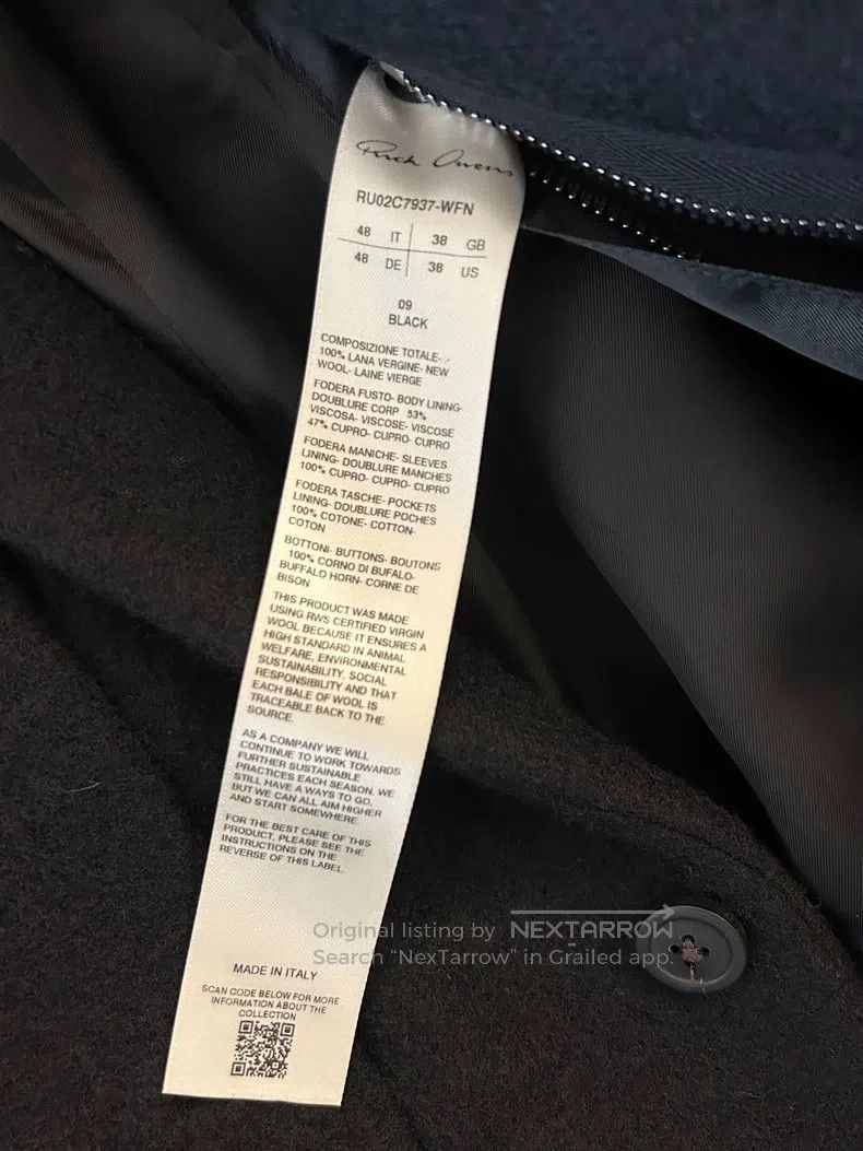 Rick Owens RICK OWENS Black woolen coat large shoulder long coat shor Size US M / EU 48-50 / 2 - 4 Thumbnail