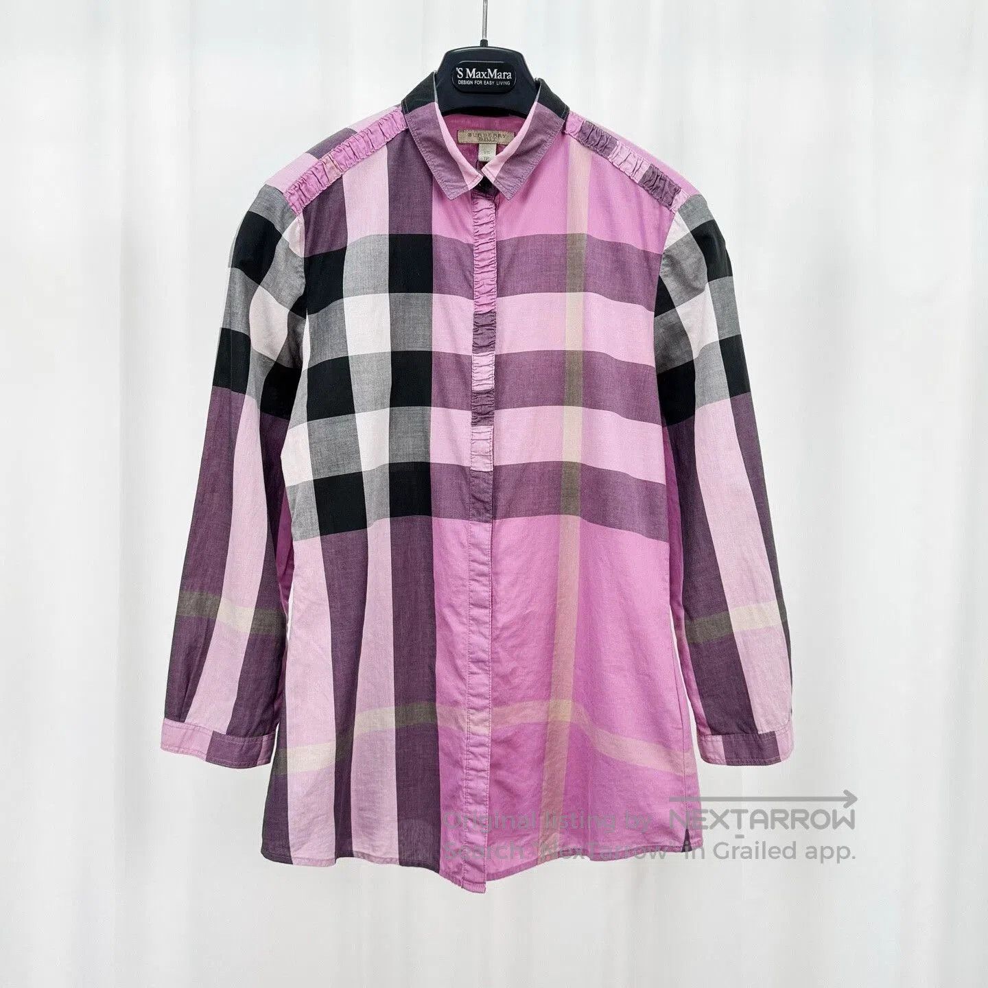 Burberry burberry pink classic check long sleeve shirt. Size XS / US 0-2 / IT 36-38 - 1 Thumbnail