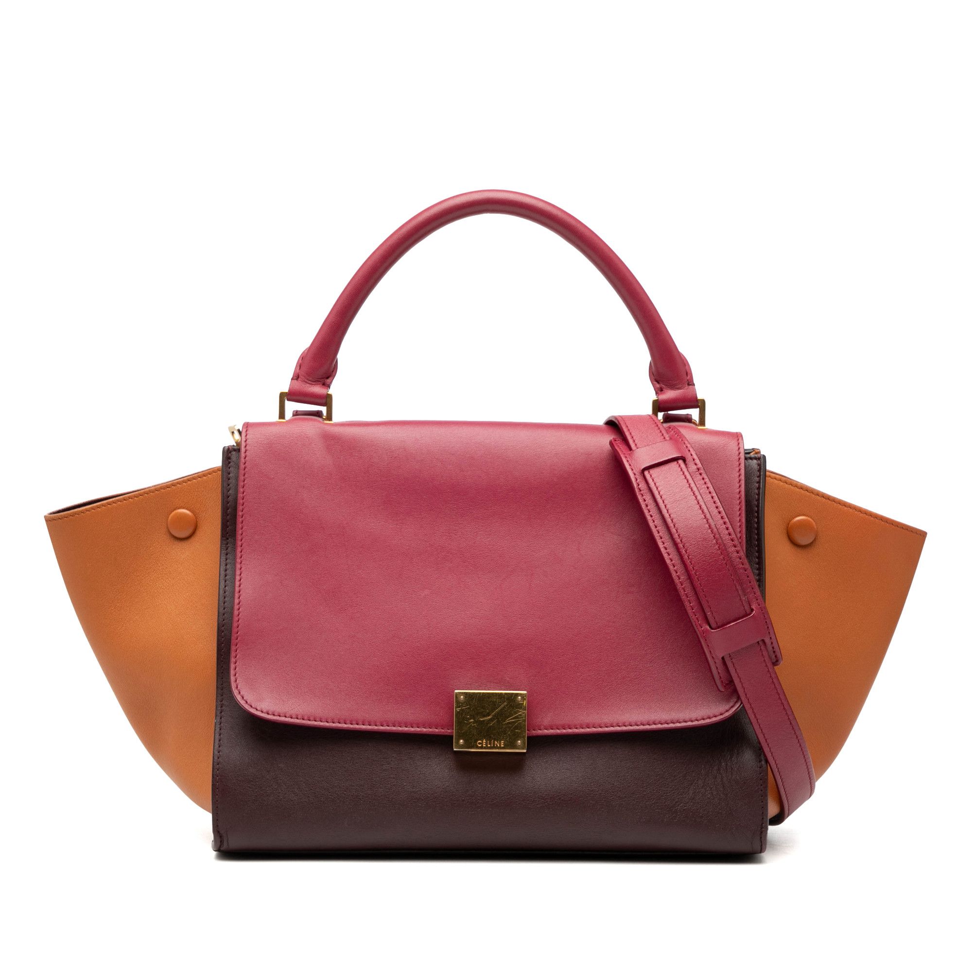Celine Celine Small Tricolor Leather Trapeze Satchel Size ONE SIZE - 1 Thumbnail