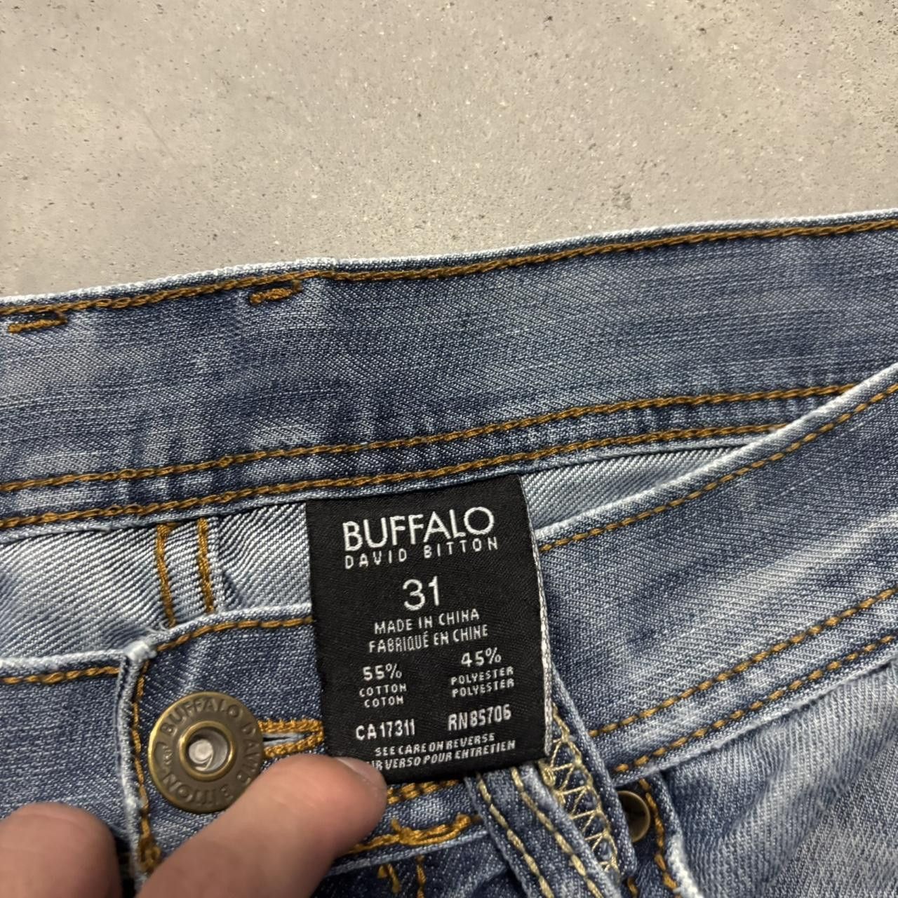 Japanese Brand × Vintage Crazy Vintage Y2K/2000s Faded Dark Wash Distressed Mall Goth Denim Jeans! Size US 31 - 8 Thumbnail