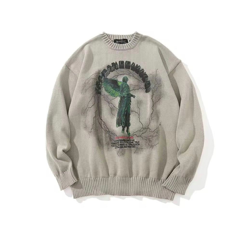 Vintage Streetwear Loose Gothic Sweater Pullover Size US M / EU 48-50 / 2 - 1 Thumbnail