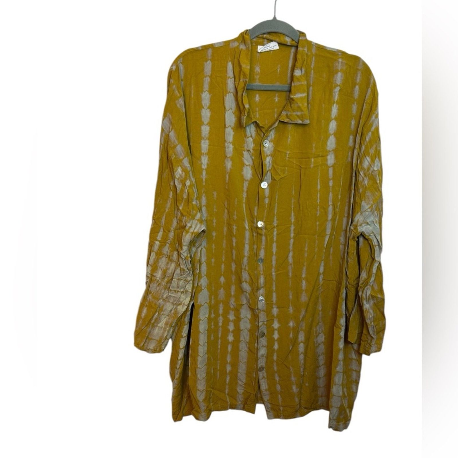 Other Stylepark1 Yellow Tie Dye Long Sleeve Swim Cover Shirt Dress Size ONE SIZE - 1 Thumbnail