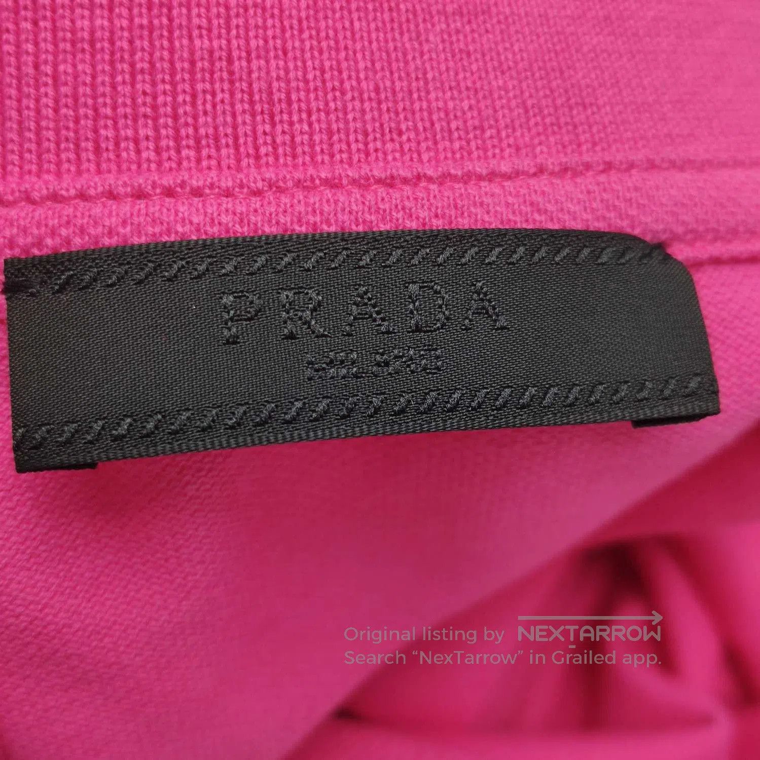 Prada Prada Cotton Logo Polo Shirt in Pink . Size M / US 6-8 / IT 42-44 - 4 Thumbnail