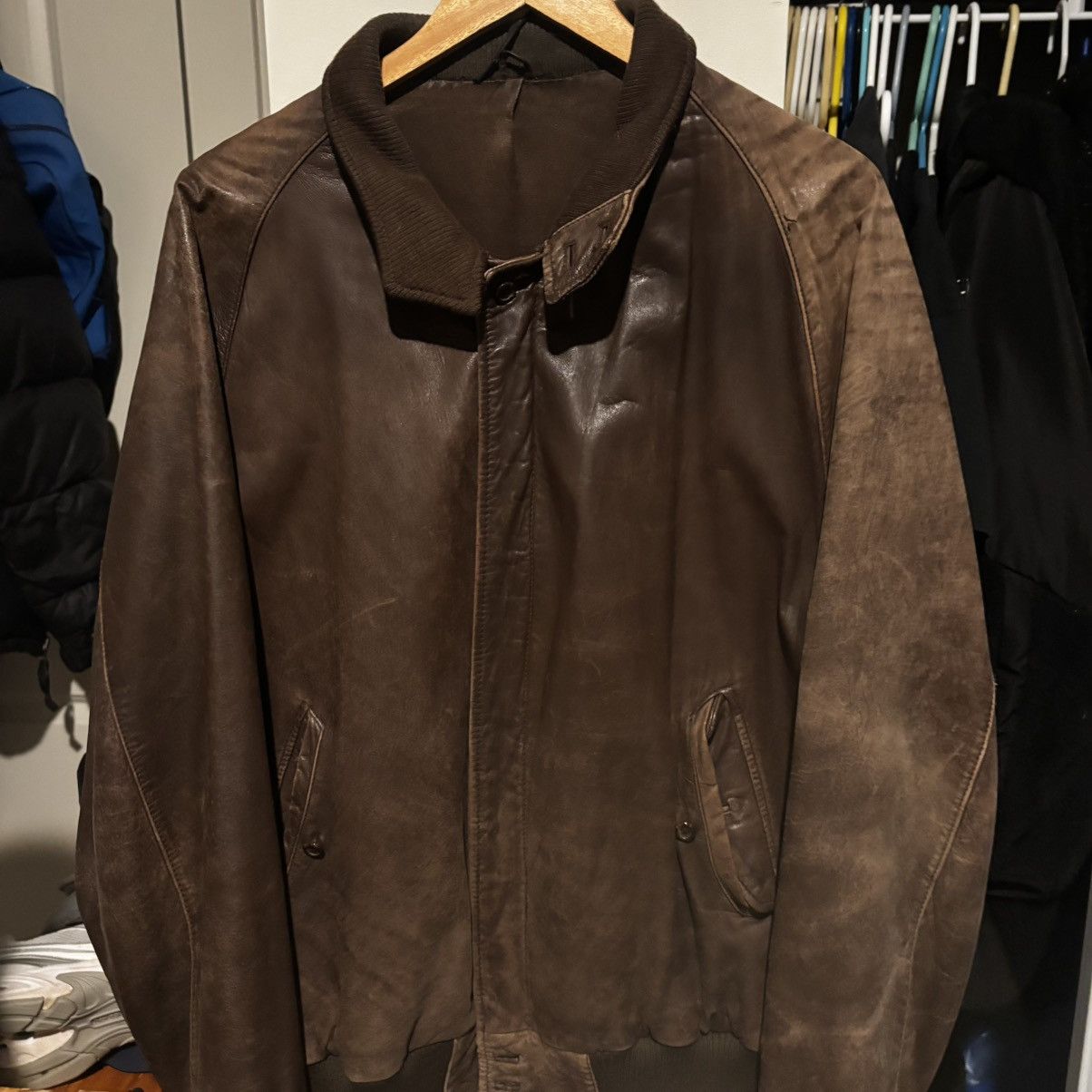 Vintage Leathercraft Faded Patina Brown Leather Bomber Jacket Size US L / EU 52-54 / 3 - 1 Thumbnail