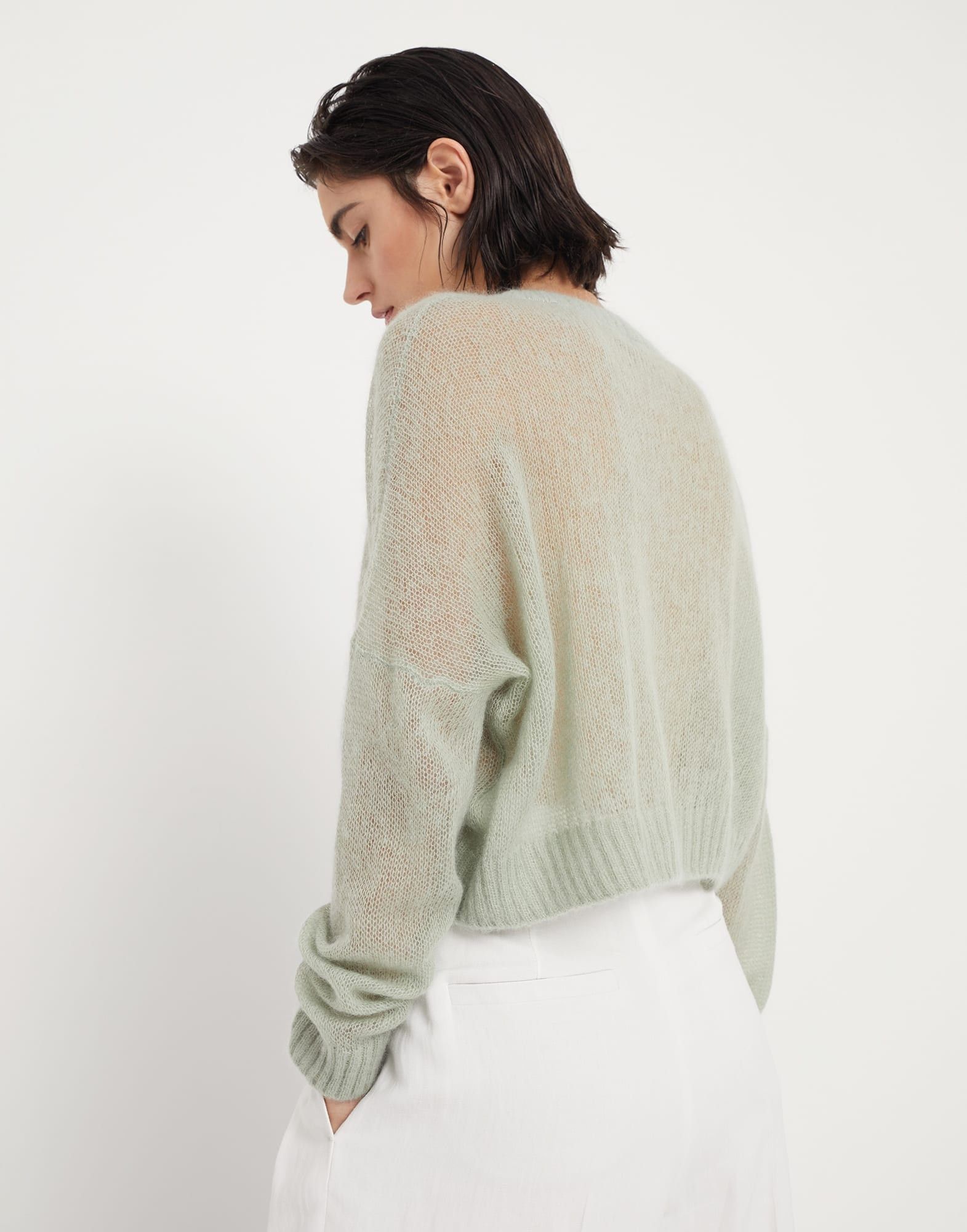 Brunello Cucinelli o1w1db10825 Sweater in Light/Pastel Green Size S / US 4 / IT 40 - 2 Thumbnail
