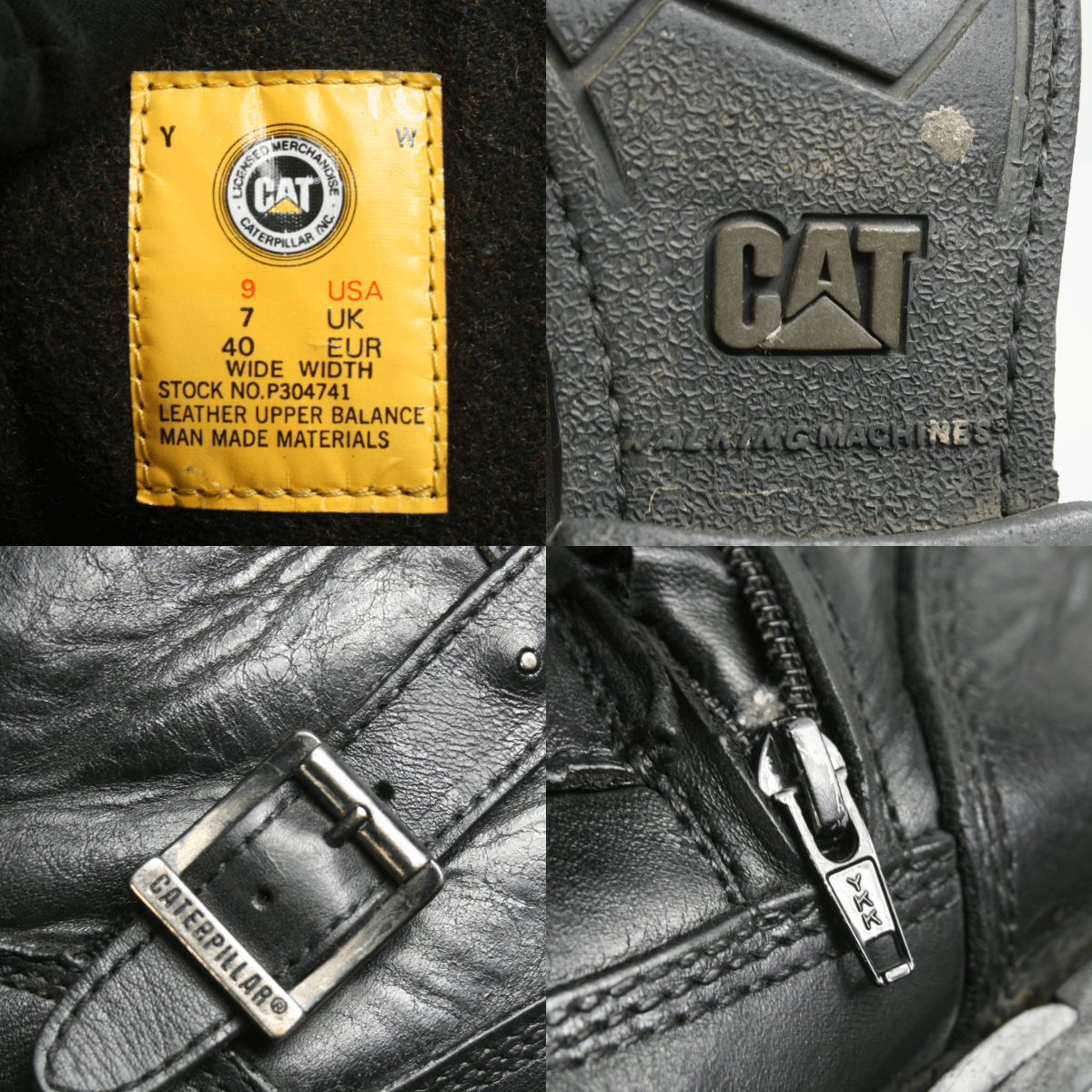 Caterpillar CAT 00S Engineered Avant Garde Leather Biker Boots Vintage Size US 10 / IT 40 - 19 Thumbnail