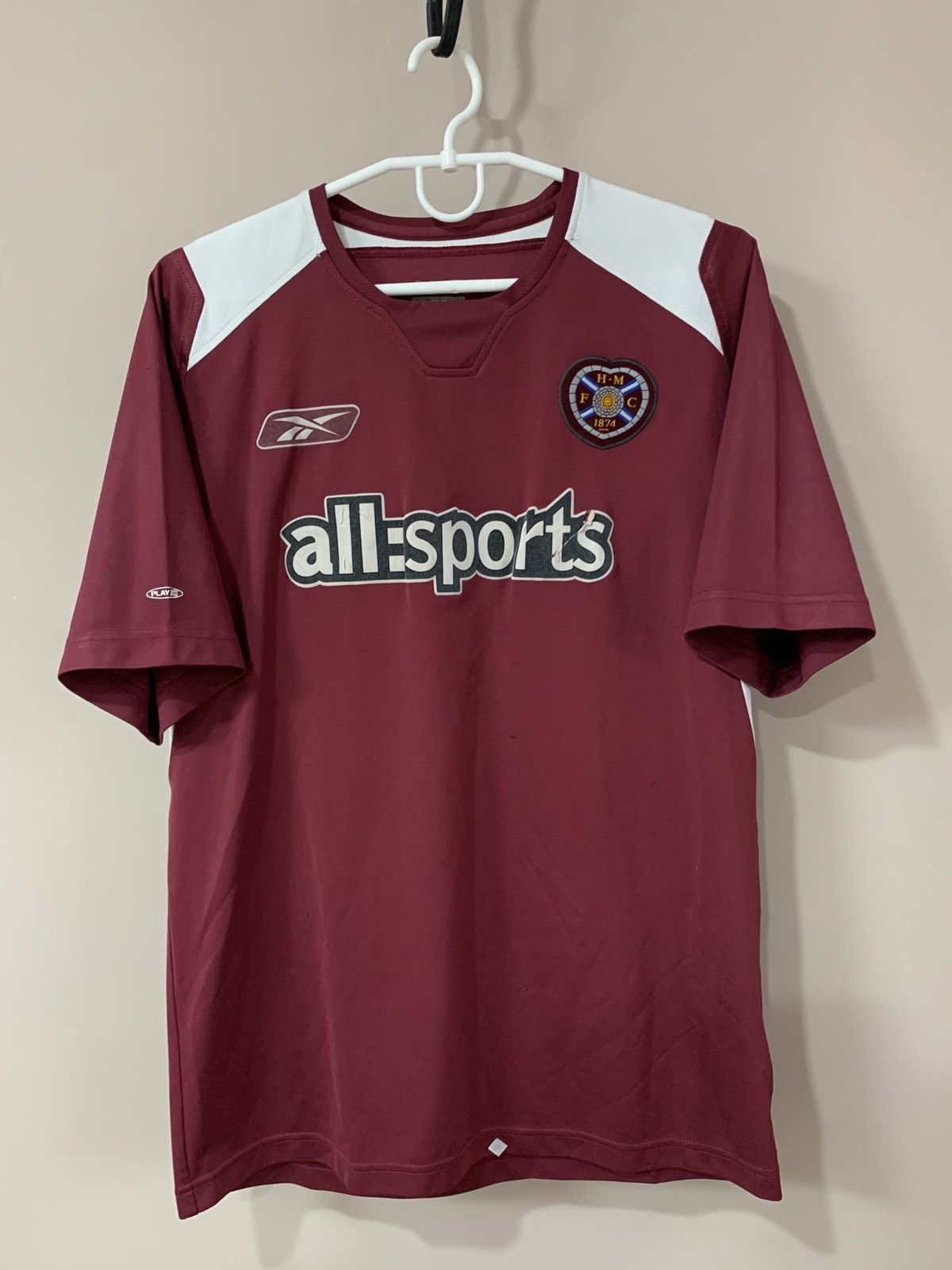 Reebok × Vintage Heart Of Midlothian Home Football Shirt Reebok Soccer Jersey Size US M / EU 48-50 / 2 - 1 Thumbnail