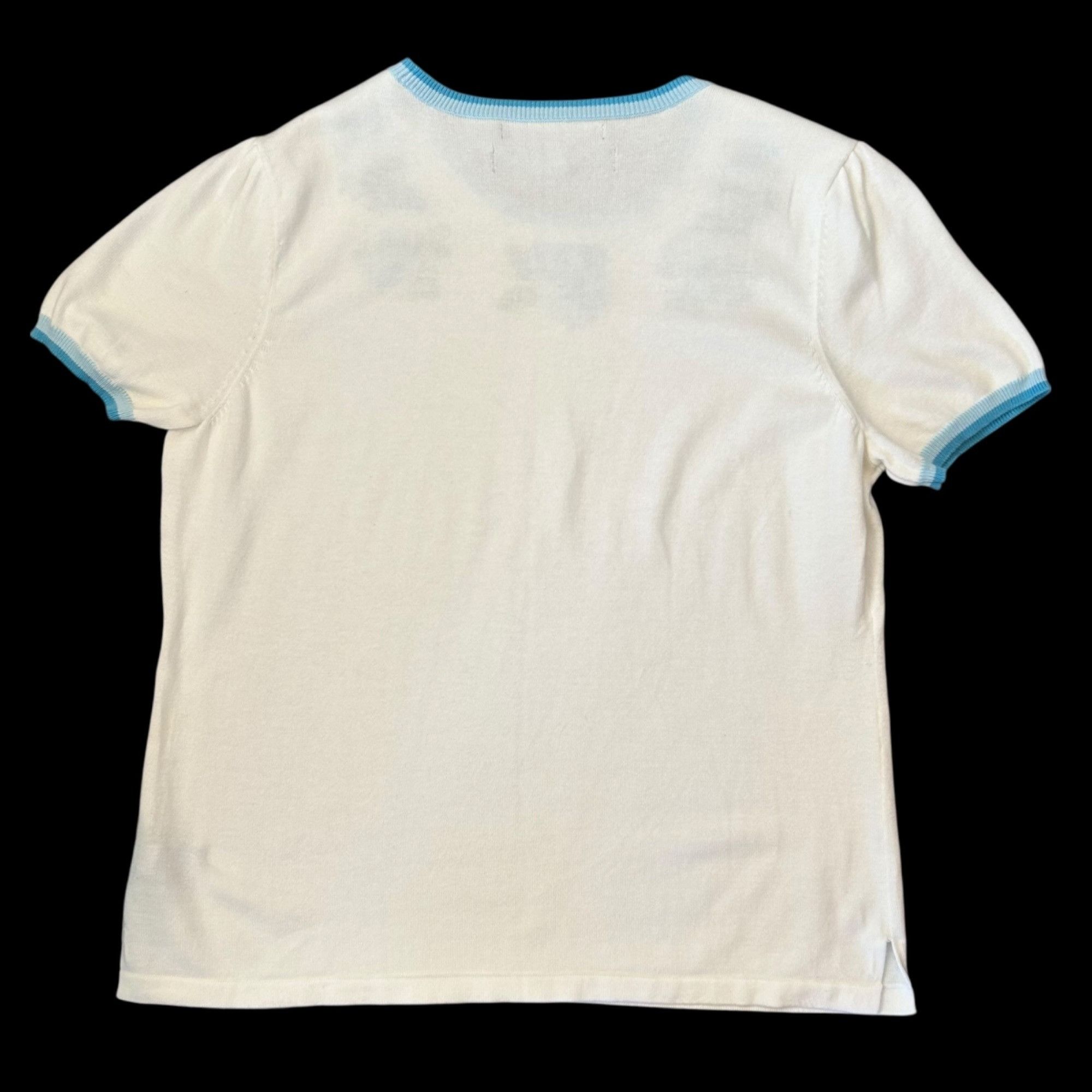 Tommy Hilfiger Vintage Tommy Hilfiger Embroidered Blue Roses Sweater Tee XL Size XL / US 12-14 / IT 48-50 - 6 Thumbnail