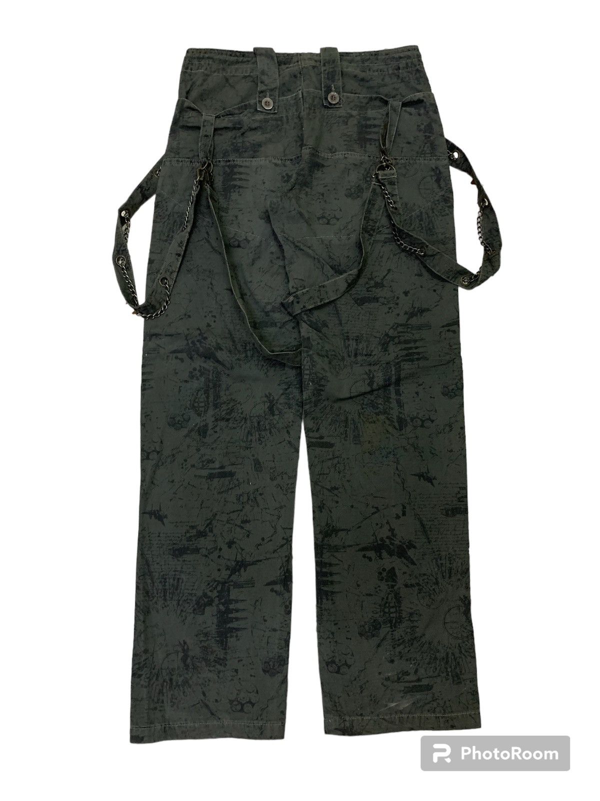 Japanese Brand 💥Yk2 Japanese Green Army Art Cargo Pant Size US 32 / EU 48 - 3 Thumbnail