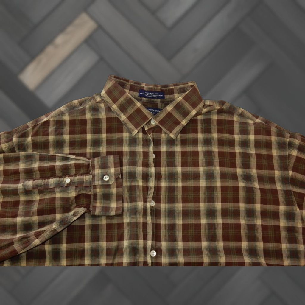 Cremieux Daniel Cremieux Men's Button-Up Shirt Big & Tall 2XB Plaid Brown Long Sleeve Adult Mens Size US XXL / EU 58 / 5 - 1 Thumbnail