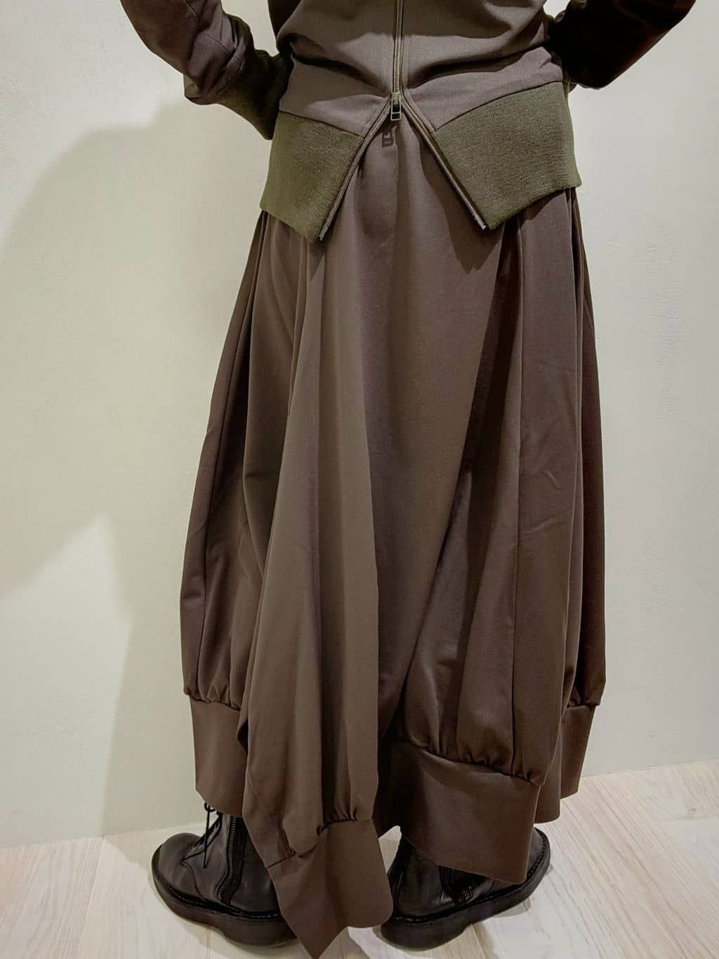Yohji Yamamoto REGULATION - POLYESTER TWILL JERSEY SKIRT