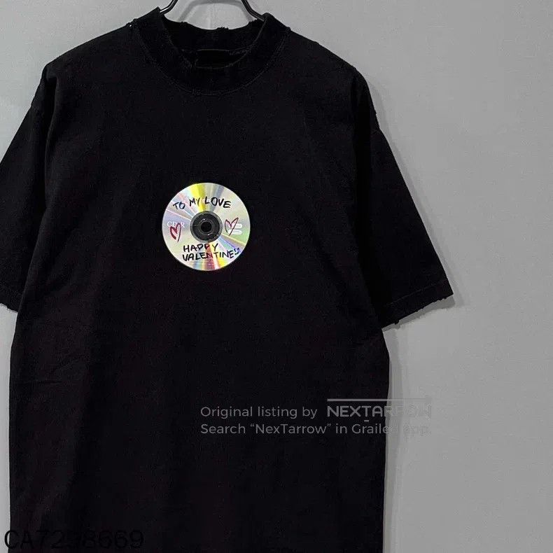 Balenciaga Balenciaga Disc印花 Logo Round Neck Short Sleeve Size US XS / EU 42 / 0 - 3 Thumbnail