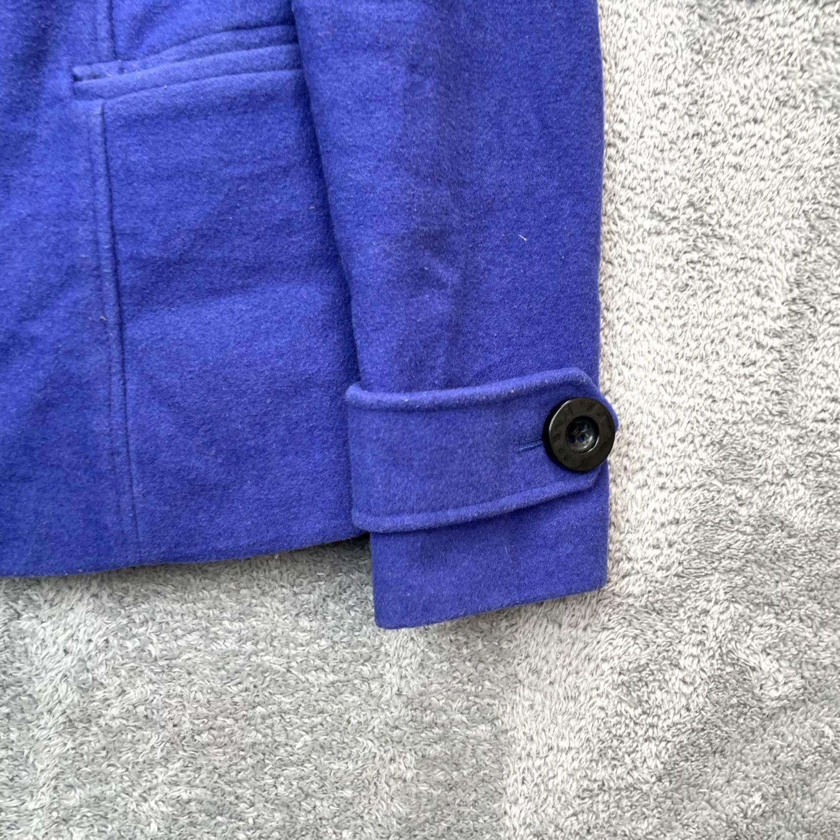 Charter Club Charter Club Coat Womens 4 Blue Pea Coat Wool Blend Double Breasted Lined Wool Solid Button Pocket Size S / US 4 / IT 40 - 3 Thumbnail