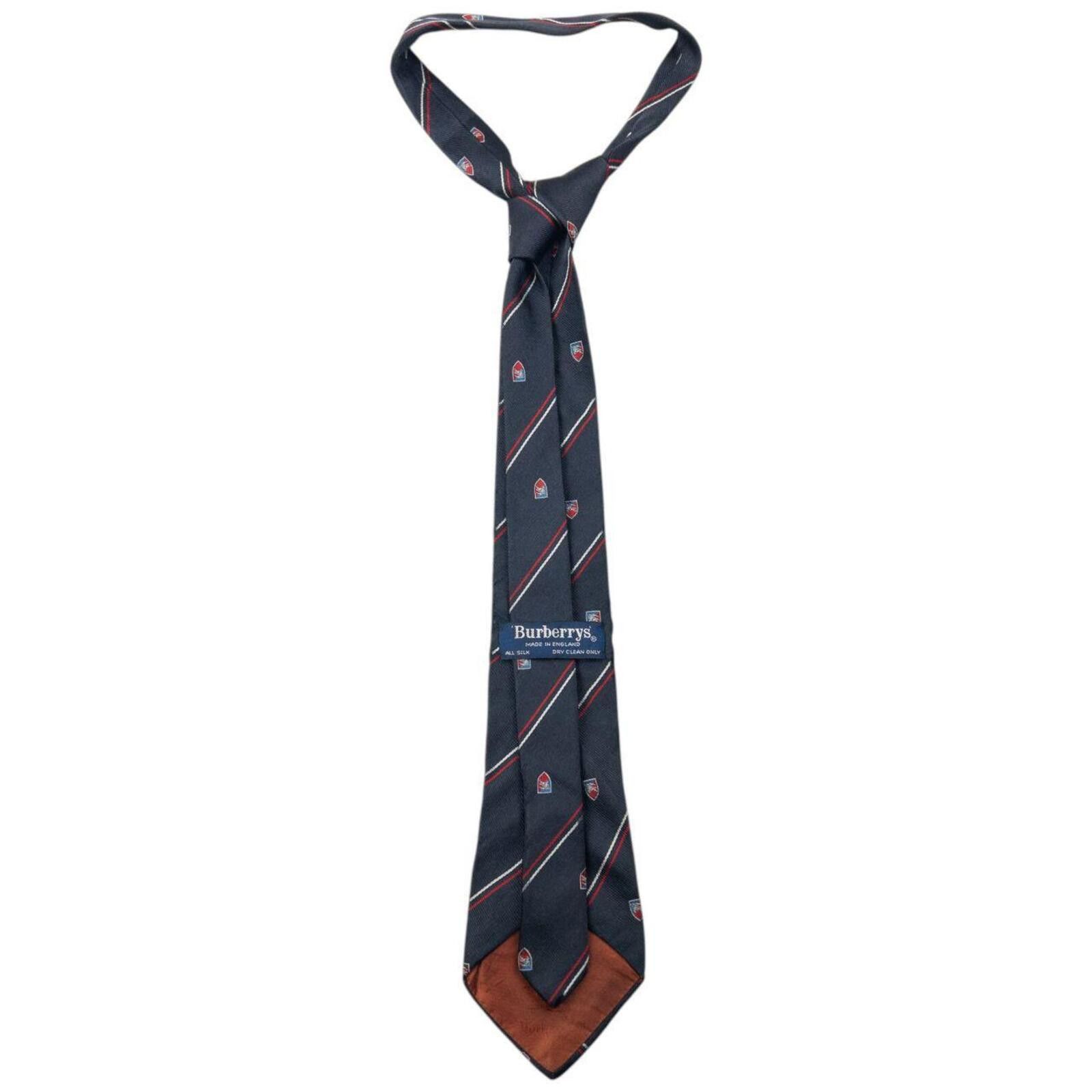Burberry Vintage 90s Burberry Striped Monogram Silk Tie Size ONE SIZE - 3 Thumbnail