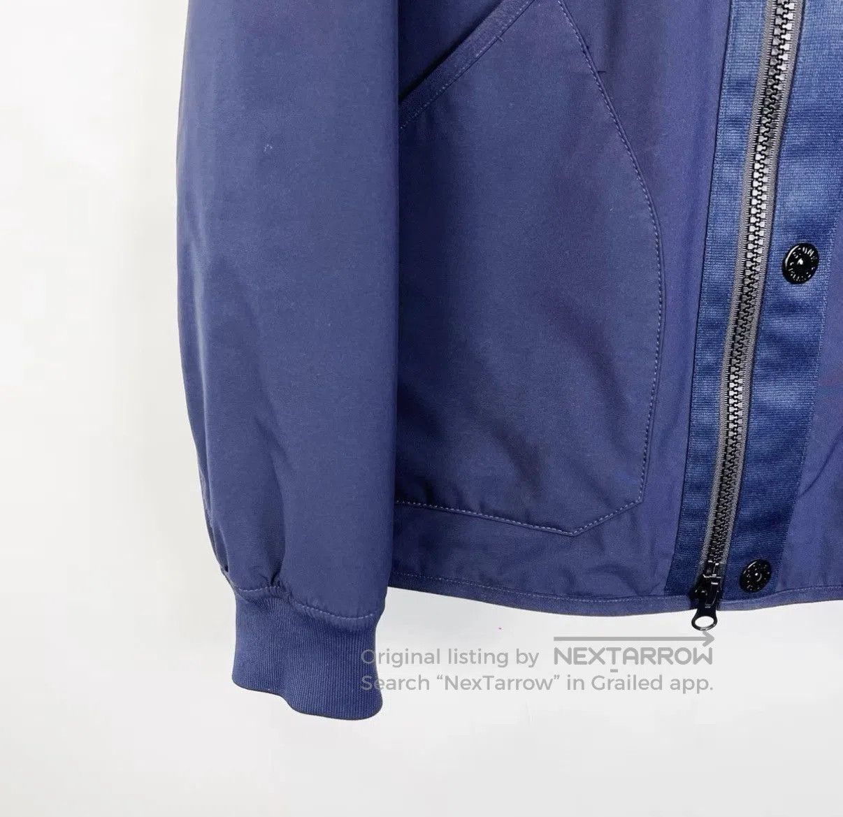 Stone Island Blue Hooded Zip-Up Jacket with Button Accents. Size US L / EU 52-54 / 3 - 4 Thumbnail