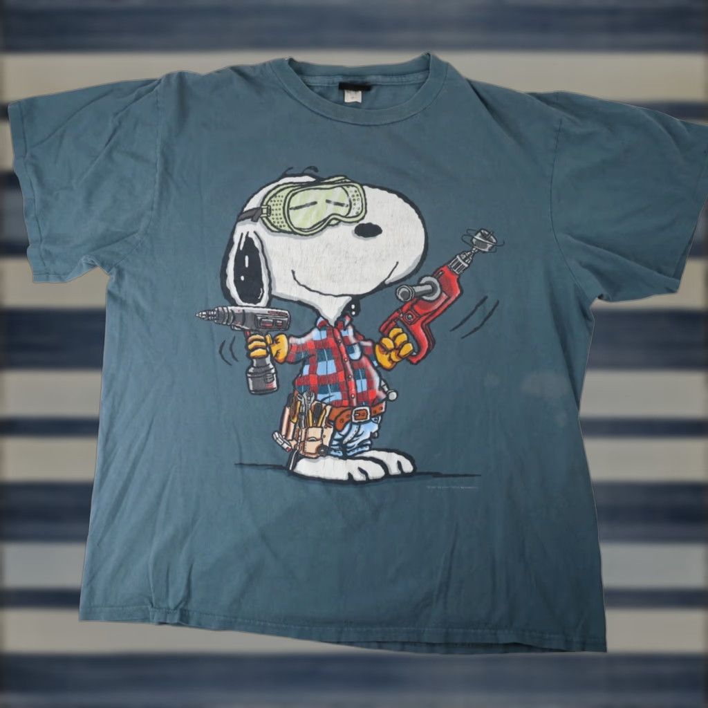 Peanuts VINTAGE Peanuts Snoopy "Real Dogs Don't Need Instructions" Graphic T Shirt Men's XL Blue Shirt Size US XL / EU 56 / 4 - 1 Thumbnail