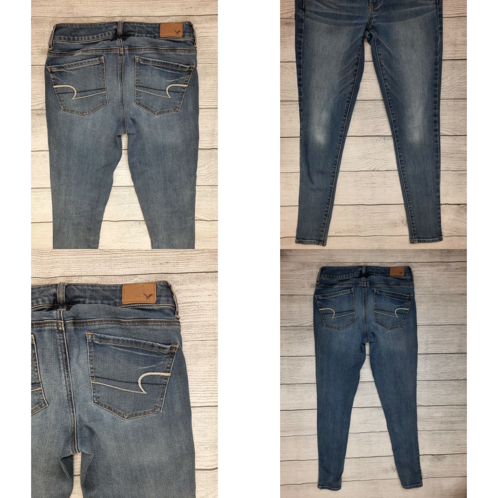 American Eagle Outfitters VINTAGE American Eagle Outfitters AE Skinny Stretch Denim Crop Jeans Jegging Women 4 m4 Jeans Blue Low Rise 8 Zip Inseam 26 Womens Size 27" / US 4 / IT 40 - 8 Thumbnail