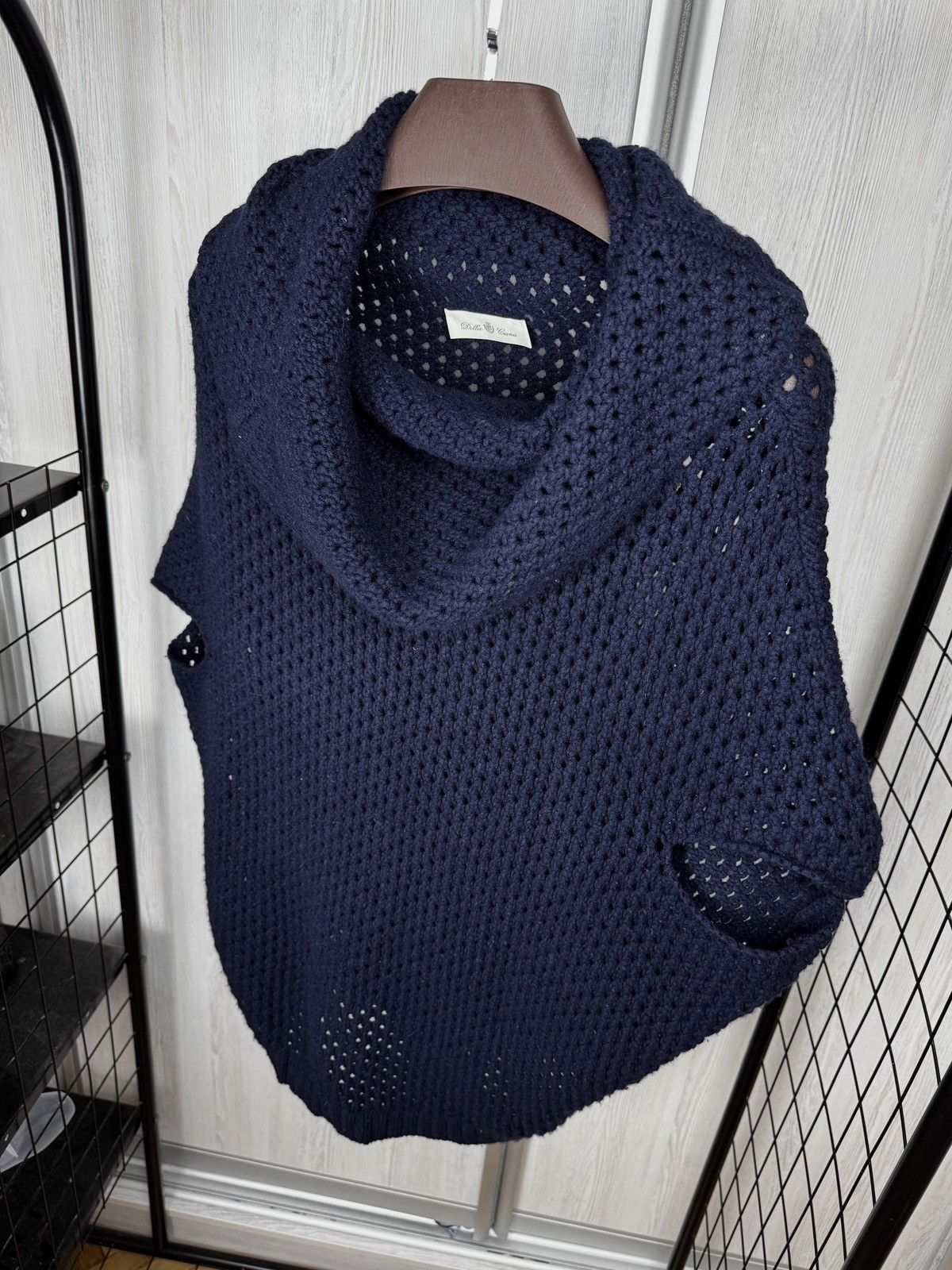 Other Della Ciana open knit poncho wool cashmere silk sweater Size M / US 6-8 / IT 42-44 - 7 Thumbnail