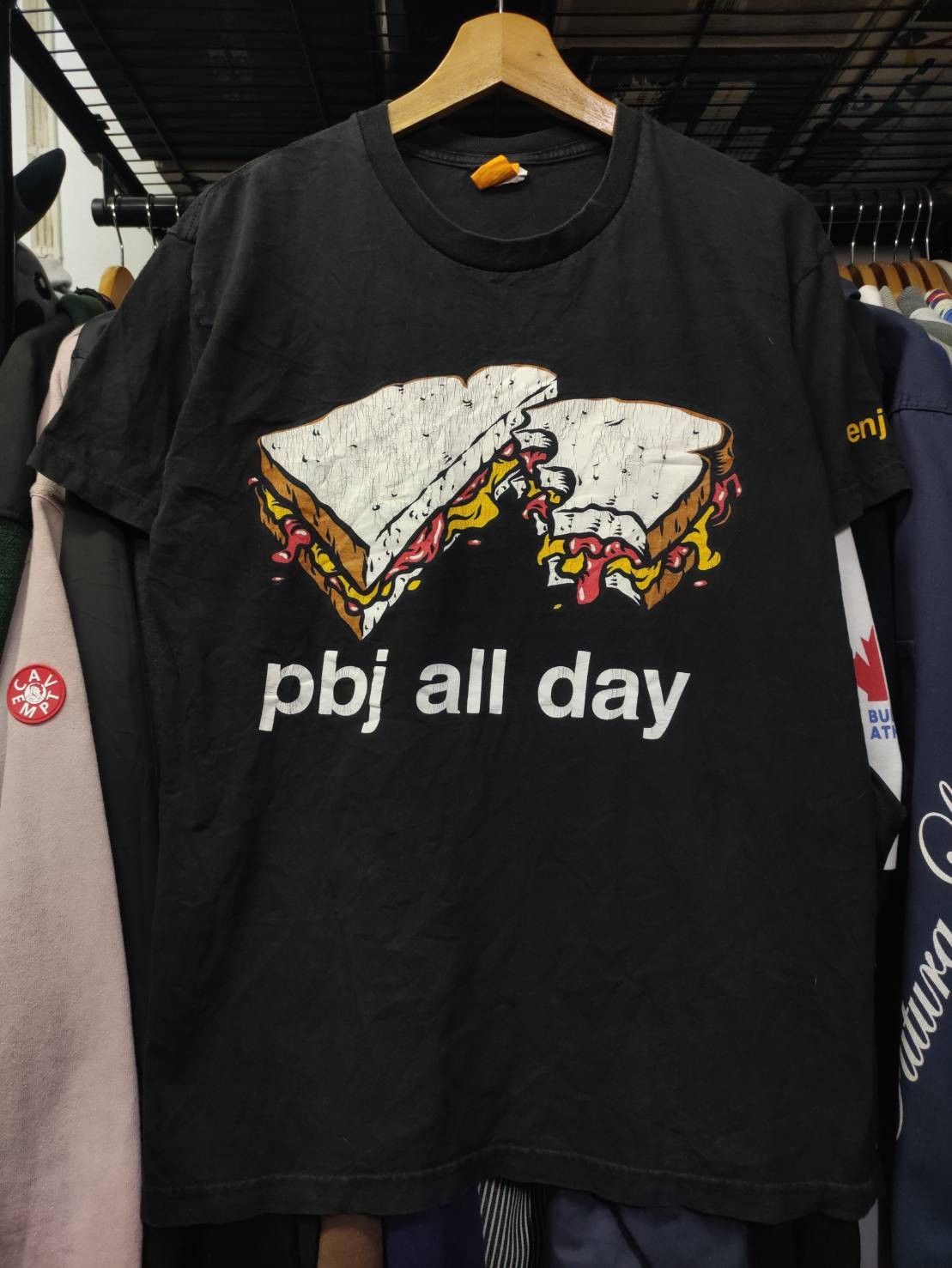 Enjoi Vtg 00's Enjoi Skateboard " Pbj All Day " T-Shirt Size US M / EU 48-50 / 2 - 2 Thumbnail