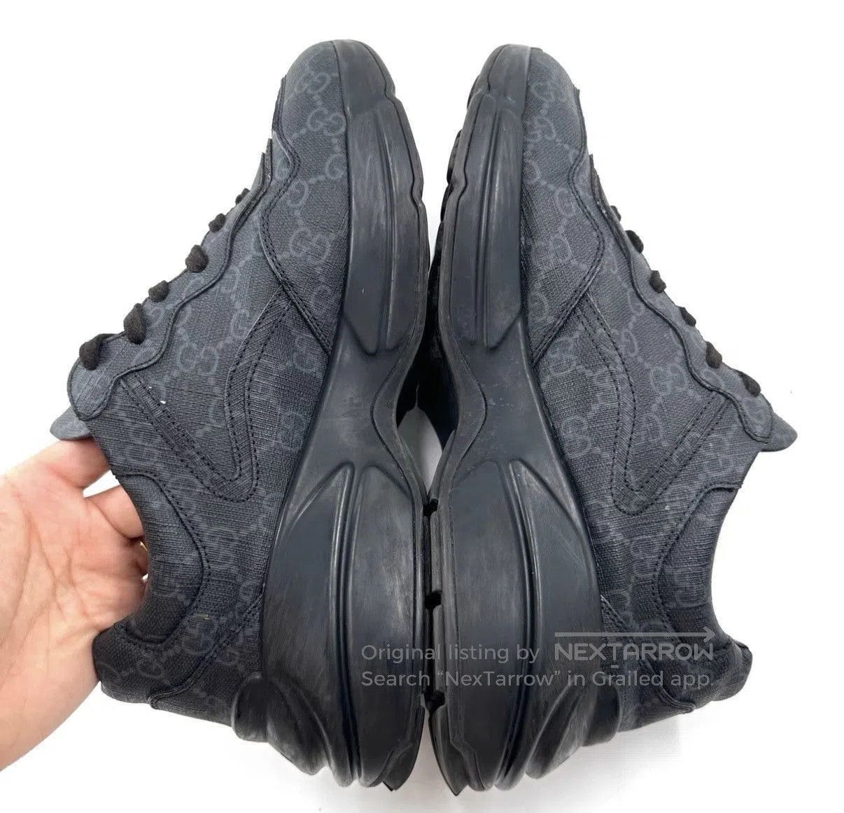 Gucci Black Low-Top Sneakers with Pattern. Size US 8.5 / EU 41-42 - 7 Thumbnail