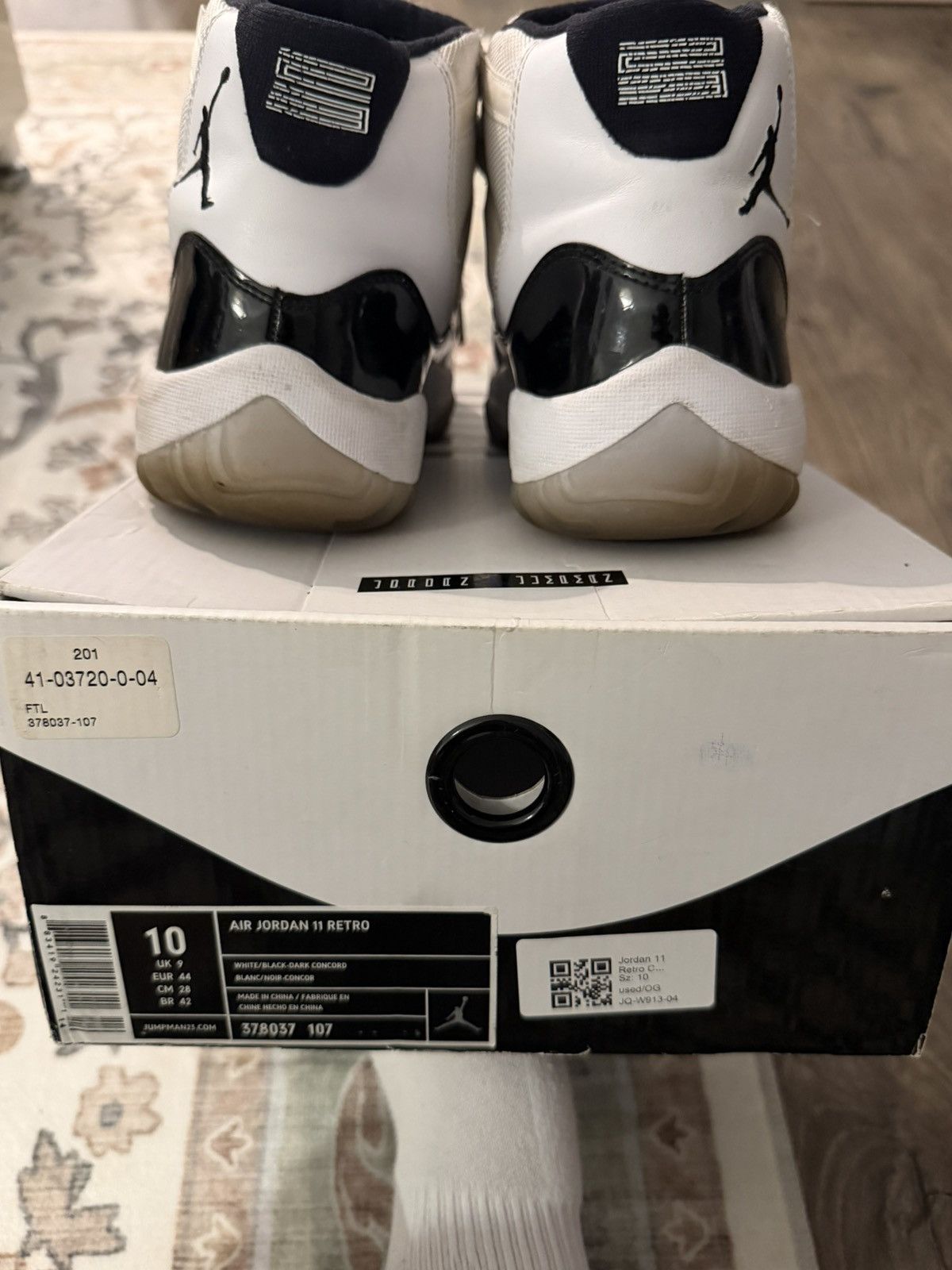 Nike Air Jordan 11 Retro 2011 Concord Size US 10 / EU 43 - 7 Thumbnail