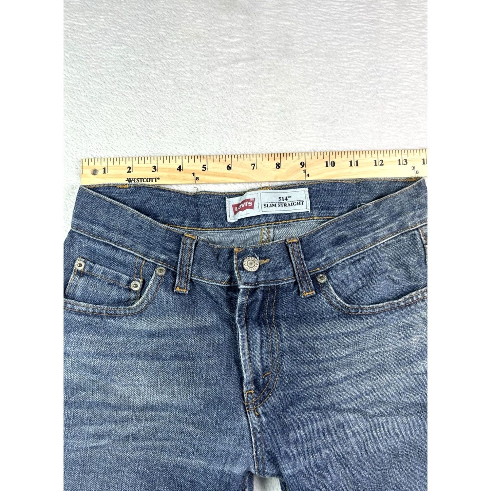 Levi's Levi's 514 Womens Slim Straight Jeans Cotton Denim Blue 14 Reg Zipper Slimming Mens? Size 36" / US 14 / IT 50 - 6 Thumbnail