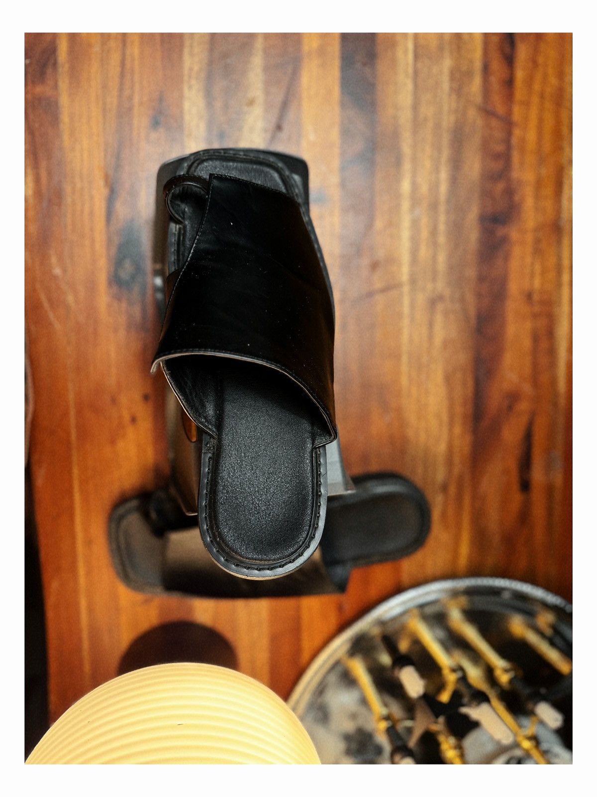 Other Minimalist Black Leather Slide Sandals – Effortless Style Size US 9 / EU 42 - 7 Thumbnail