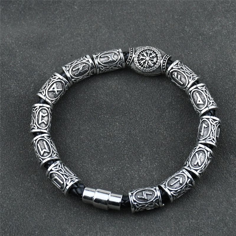 Jewelry Norse Runes Vegvisir Compass Amulet Viking Bracelet Size ONE SIZE - 2 Thumbnail