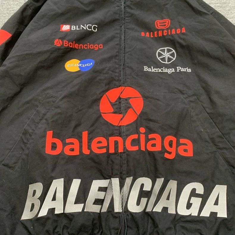 Balenciaga Balenciaga Black multi-element logo racing jacket jacket Size US XS / EU 42 / 0 - 9 Thumbnail