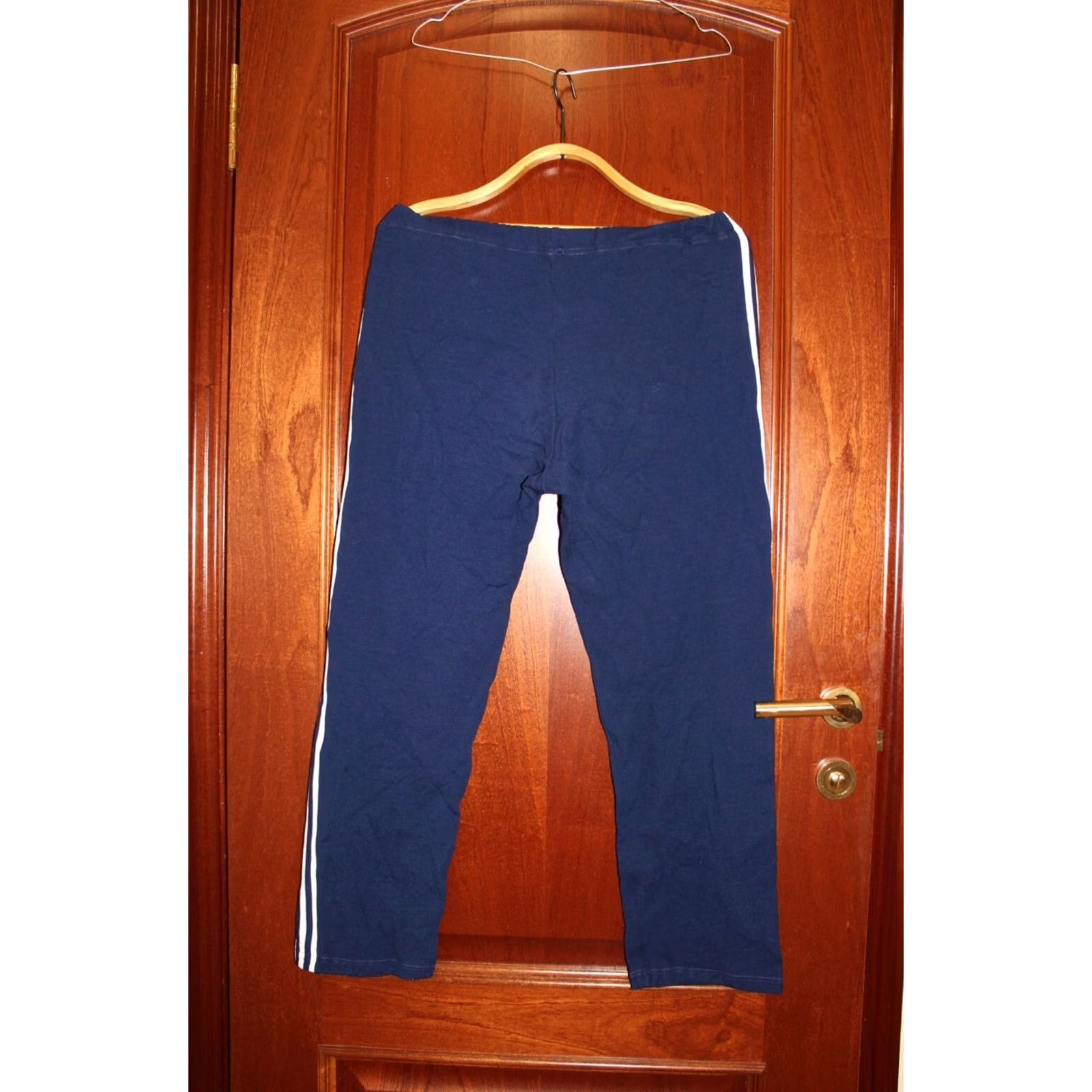 Adidas VINTAGE Adidas Track Pants Blue with White Stripes (Size 50) Unisex Adults Regular 50cm Waist 92.5cm Length Size US 34 / EU 50 - 6 Thumbnail
