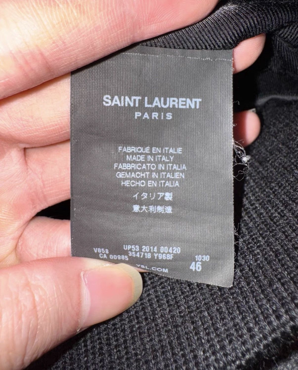 Saint Laurent Paris Saint Laurent Snowflake-Print Leather-Paneled Varsity Jacket Size US L / EU 52-54 / 3 - 8 Thumbnail
