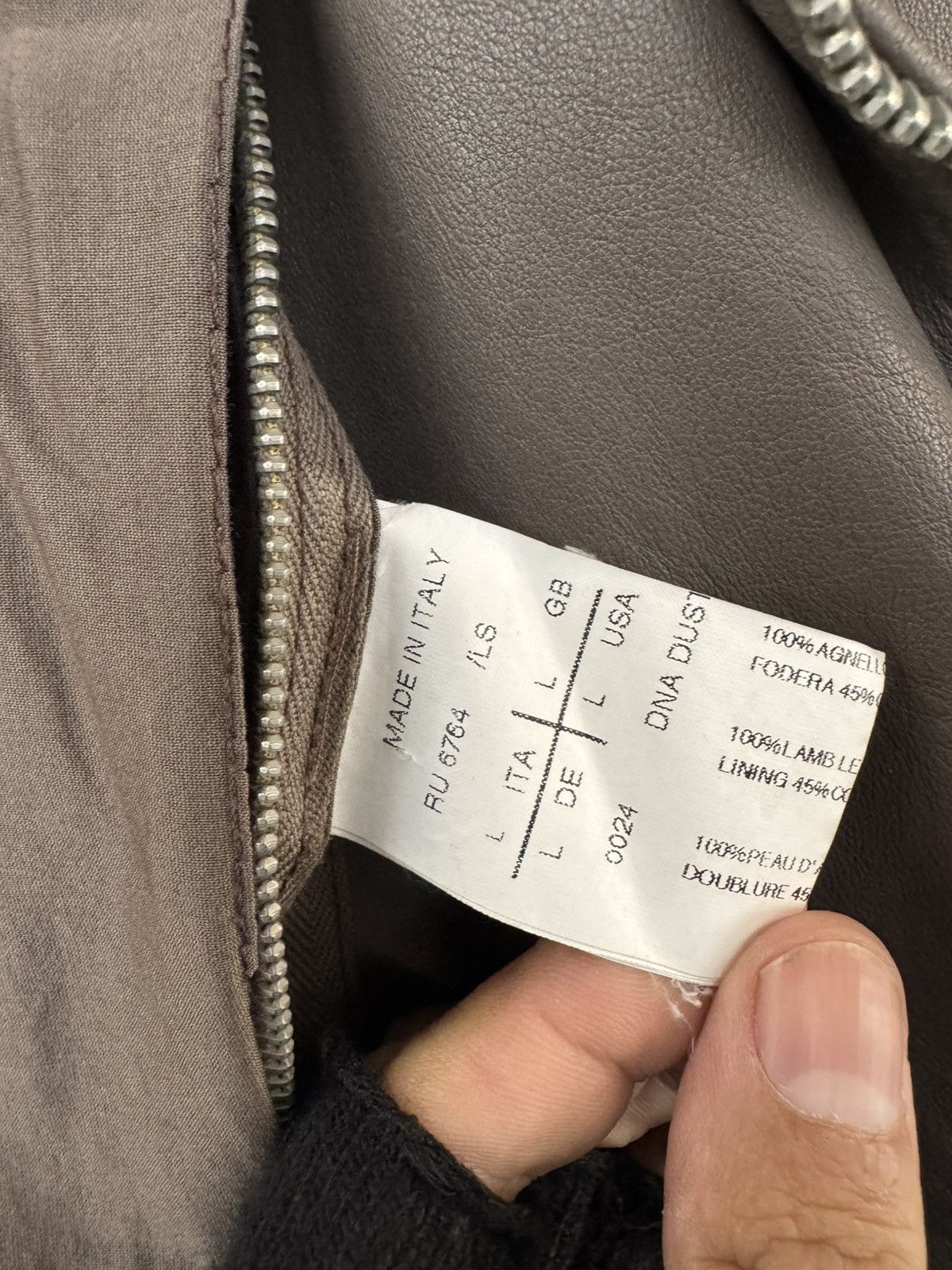 Rick Owens RARE! $5351 STOOGES SIZE AW10 MAINLINE TAUPE LEATHER JACKET Size US L / EU 52-54 / 3 - 5 Thumbnail