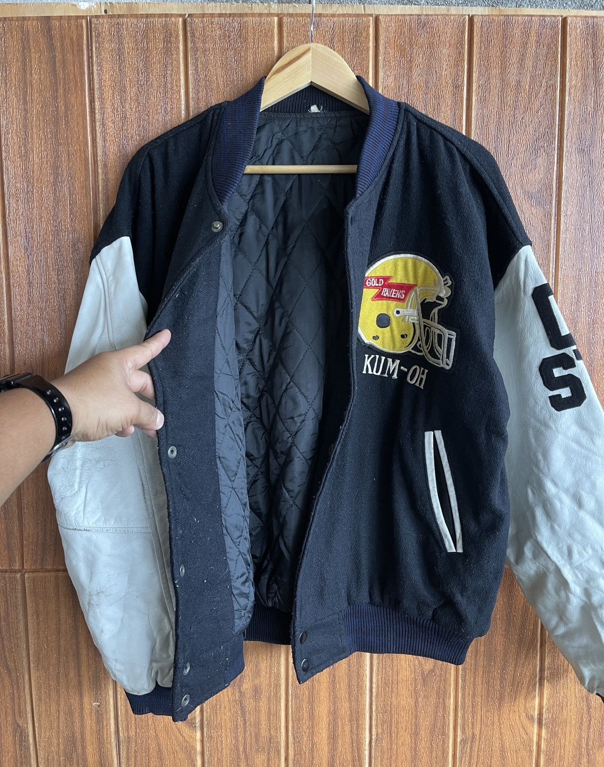NFL Rare🔥Vtg 90s RAVENS KNUT Varsity Leather Jacket Size US XL / EU 56 / 4 - 7 Thumbnail