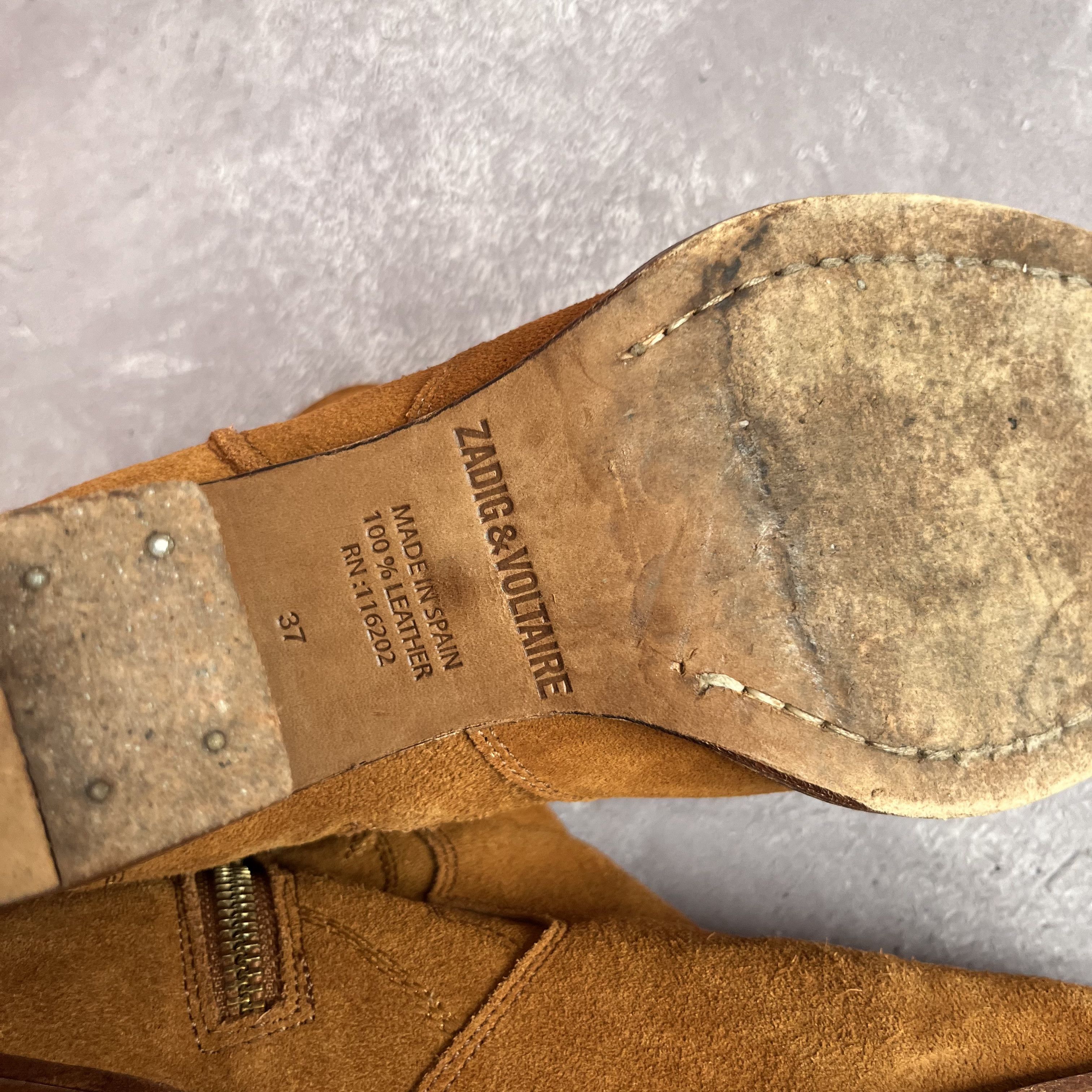 Zadig & Voltaire Zagid & Voltaire Western Suede Ankle Boots Cowboy Size US 7 / IT 37 - 6 Thumbnail