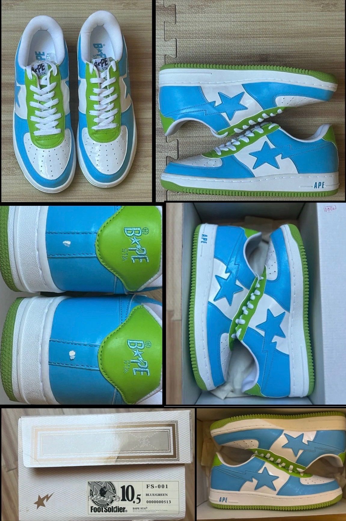Bape 2005 Bapesta DS blue/green 10.5 Size US 10.5 / EU 43-44 - 8 Thumbnail